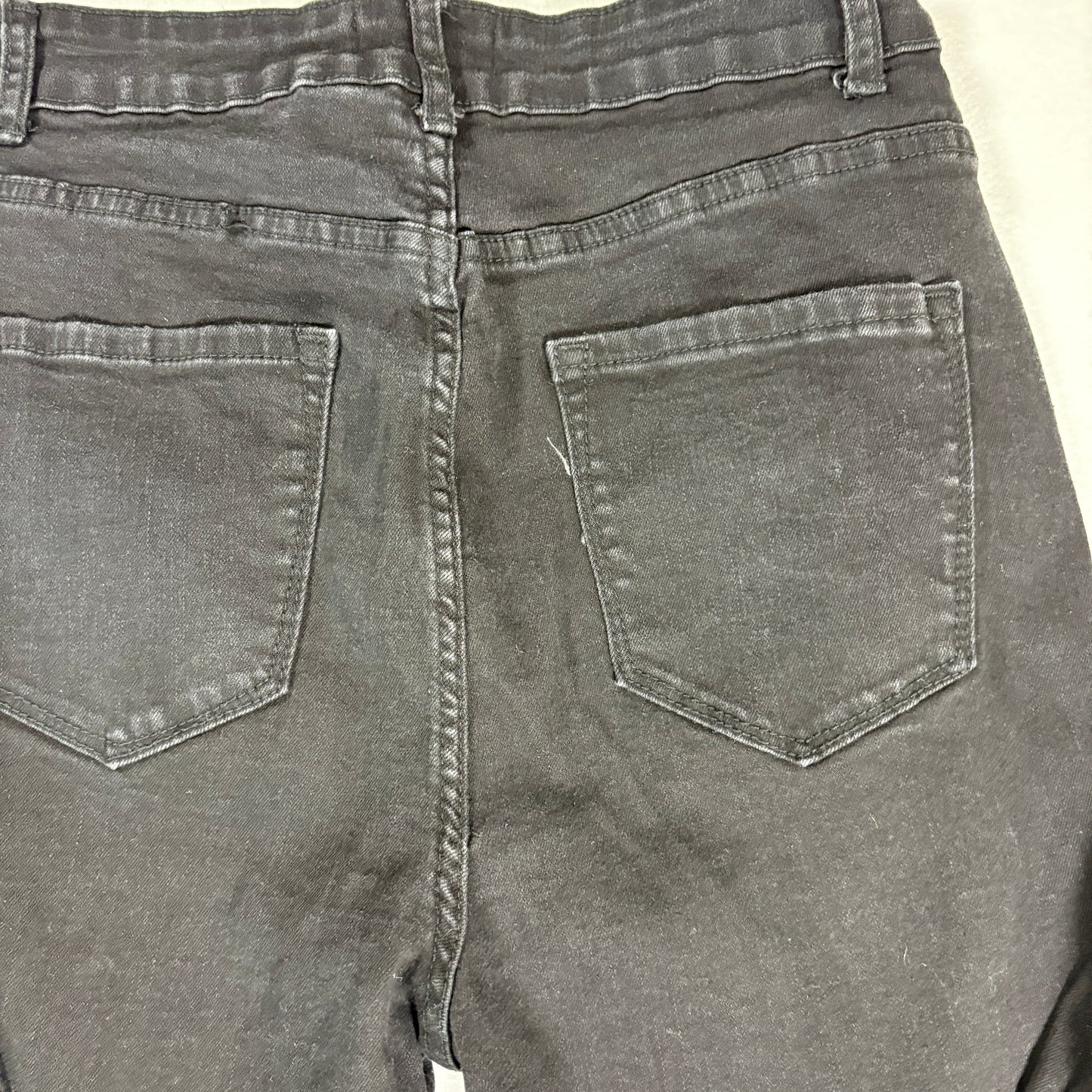 Legend Jeans Women’s 7 Black Distressed High Rise Stretch Denim Pants