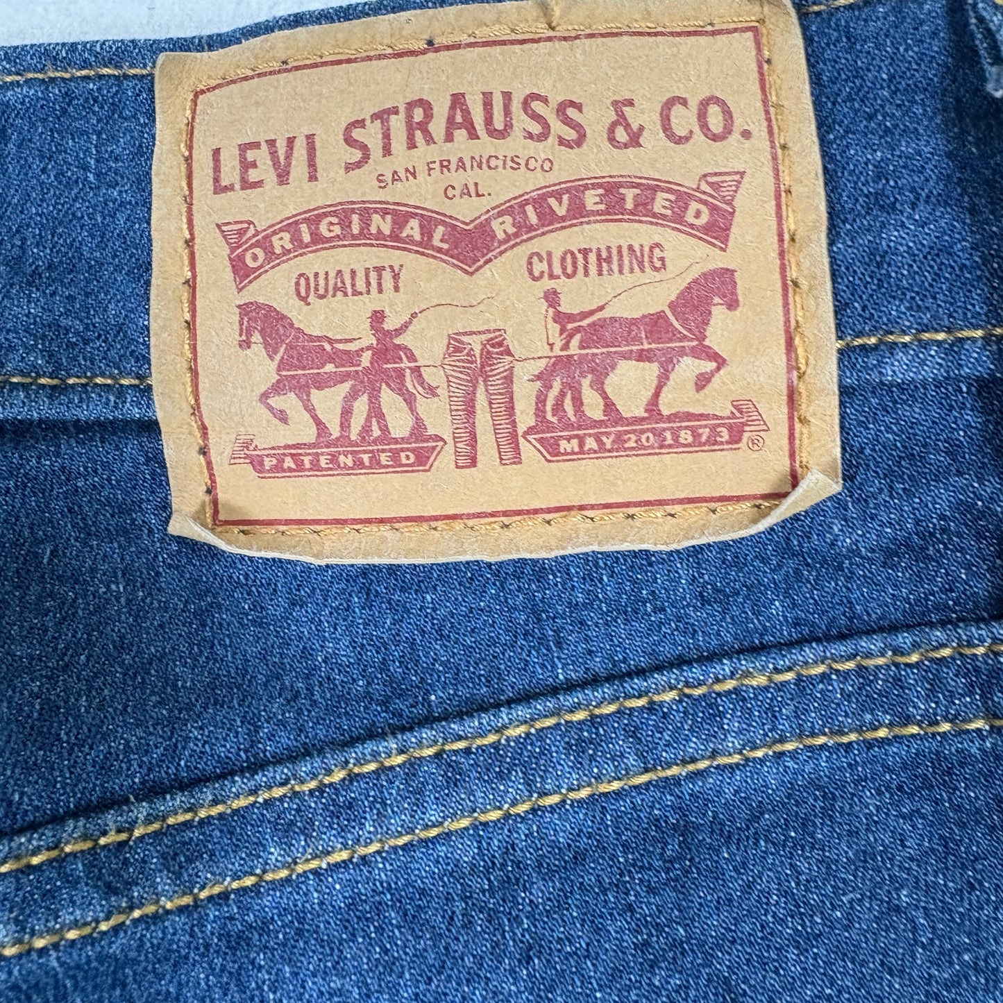 Levi’s Womens Mile High Super Skinny Jeans 29x30 Dark Blue High Rise Y2K Raw Hem