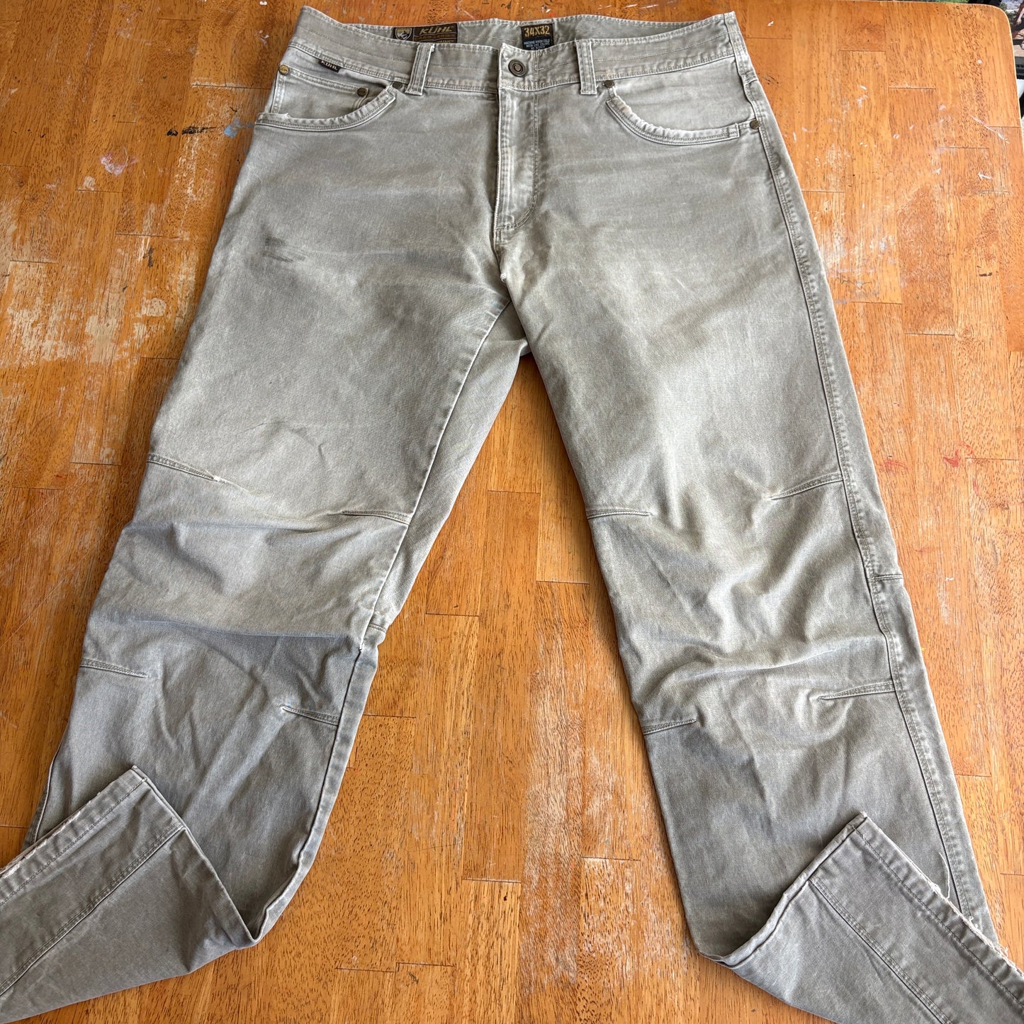 Kuhl Crag Series Pants Mens 34x32 Khaki Outdoor Hiking Workwear Stretch