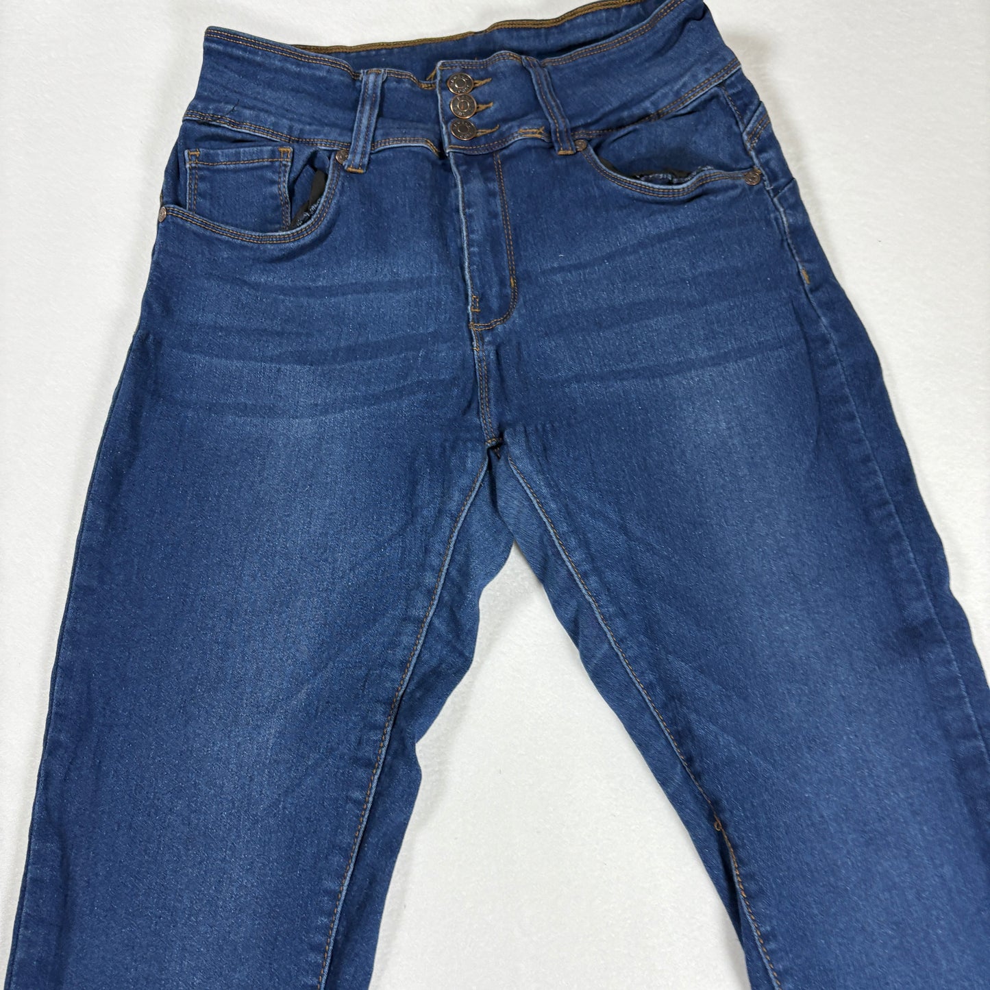 Bamboo Jeans Women’s 13/14 Dark Wash Skinny High Rise Stretch Denim Pants USA