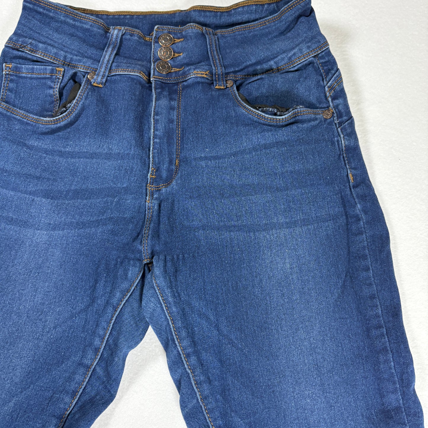Bamboo Jeans Women’s 13/14 Dark Wash Skinny High Rise Stretch Denim Pants USA