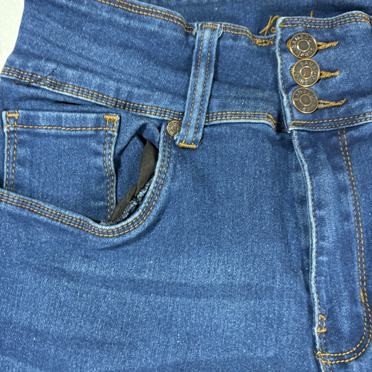 Bamboo Jeans Women’s 13/14 Dark Wash Skinny High Rise Stretch Denim Pants USA