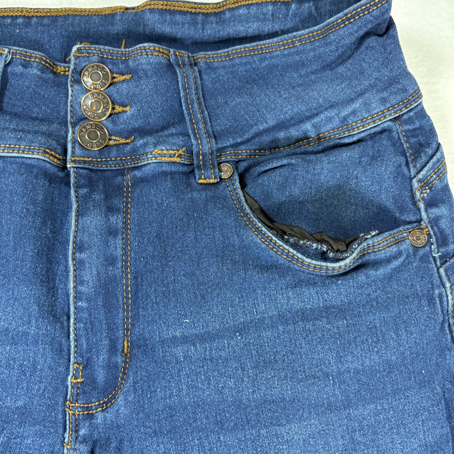 Bamboo Jeans Women’s 13/14 Dark Wash Skinny High Rise Stretch Denim Pants USA