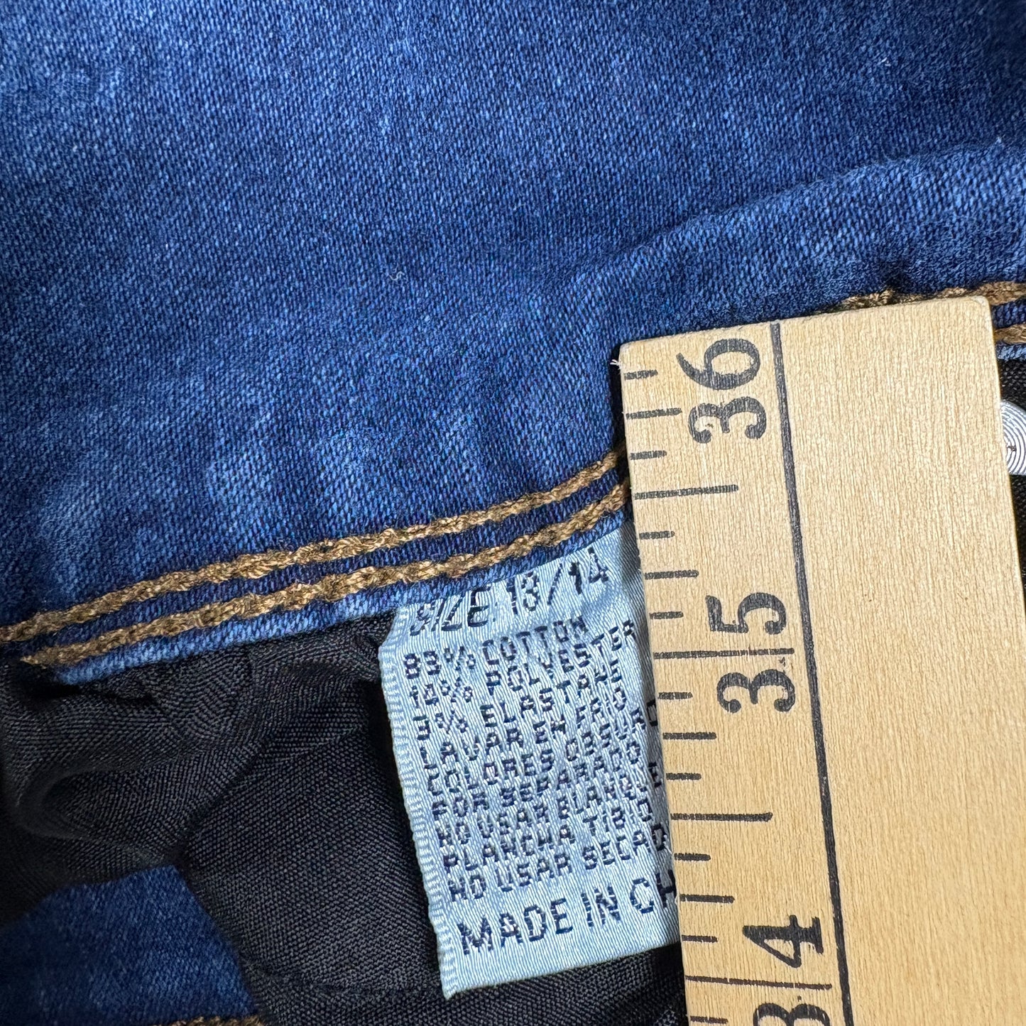 Bamboo Jeans Women’s 13/14 Dark Wash Skinny High Rise Stretch Denim Pants USA