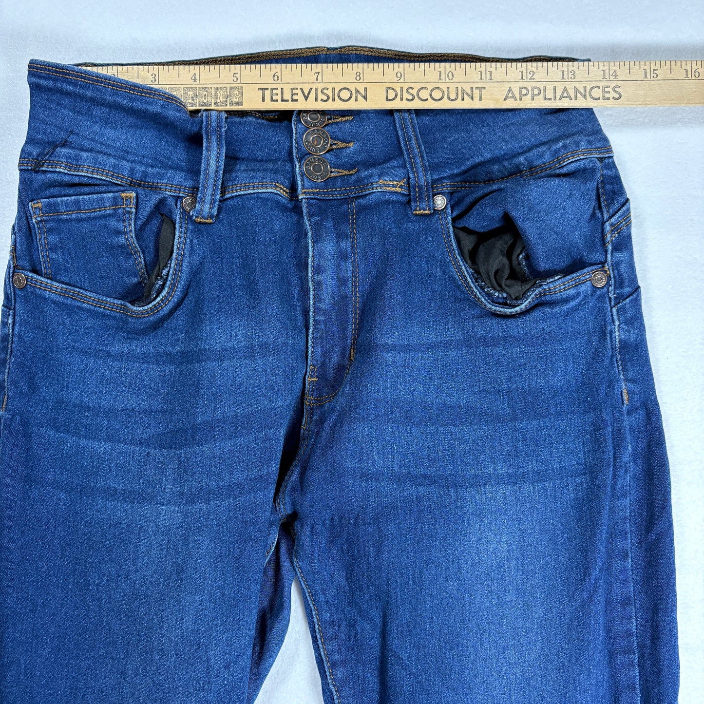 Bamboo Jeans Women’s 13/14 Dark Wash Skinny High Rise Stretch Denim Pants USA