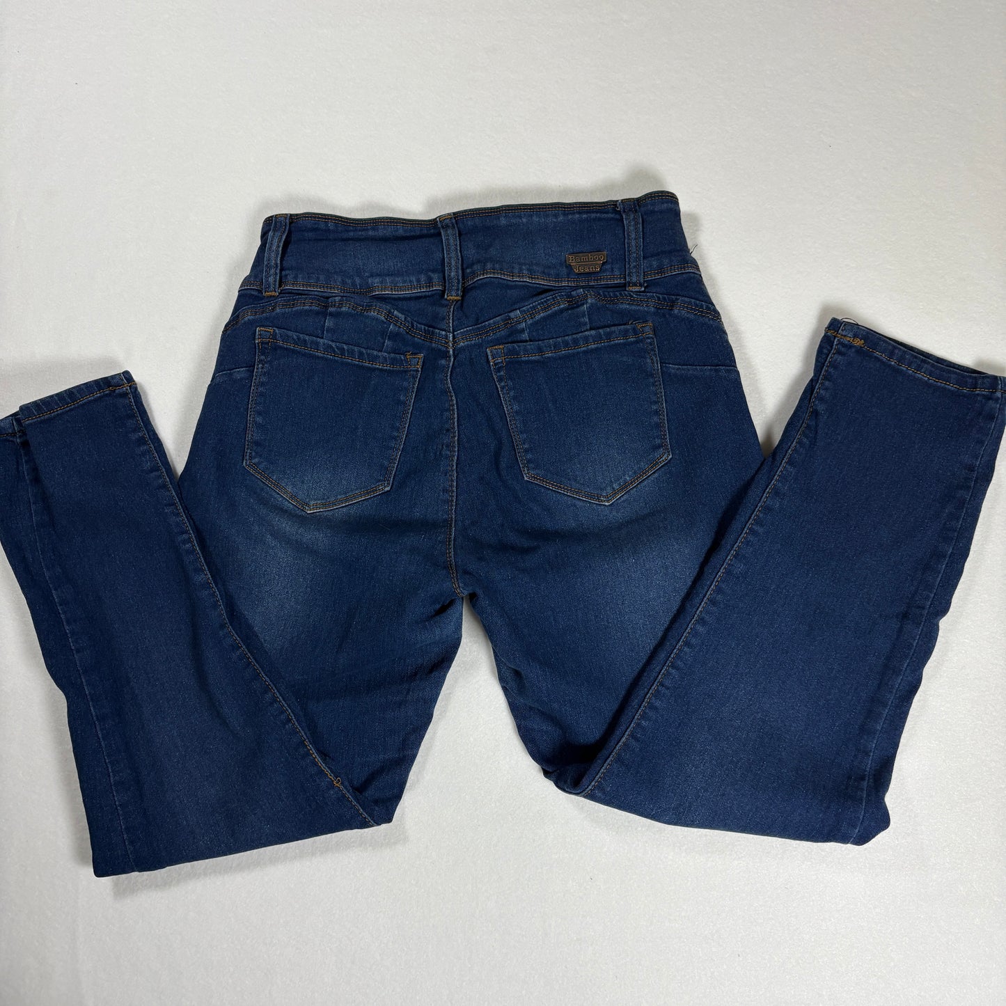 Bamboo Jeans Women’s 13/14 Dark Wash Skinny High Rise Stretch Denim Pants USA