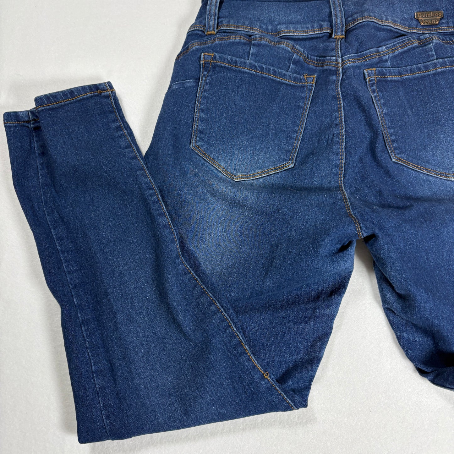 Bamboo Jeans Women’s 13/14 Dark Wash Skinny High Rise Stretch Denim Pants USA