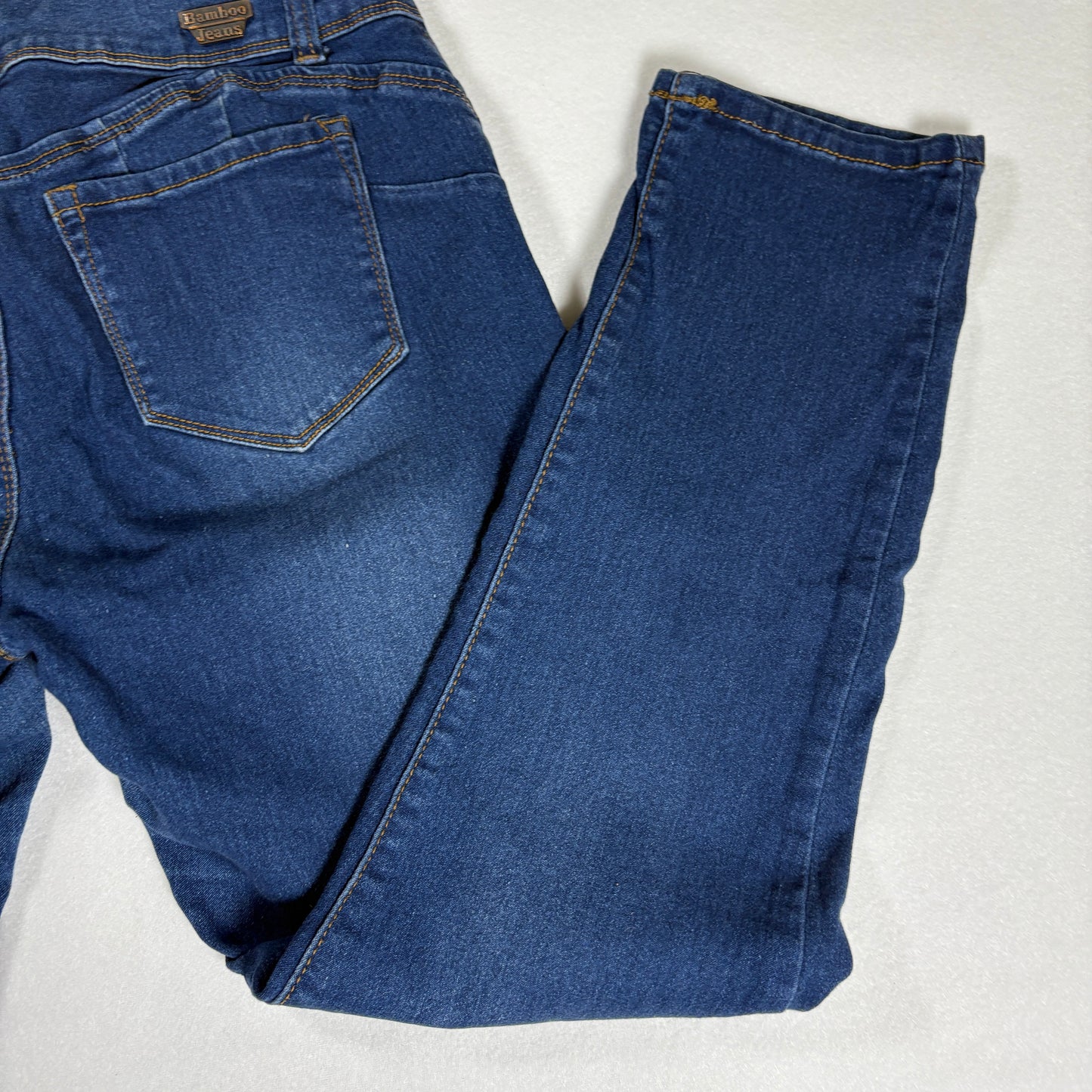 Bamboo Jeans Women’s 13/14 Dark Wash Skinny High Rise Stretch Denim Pants USA