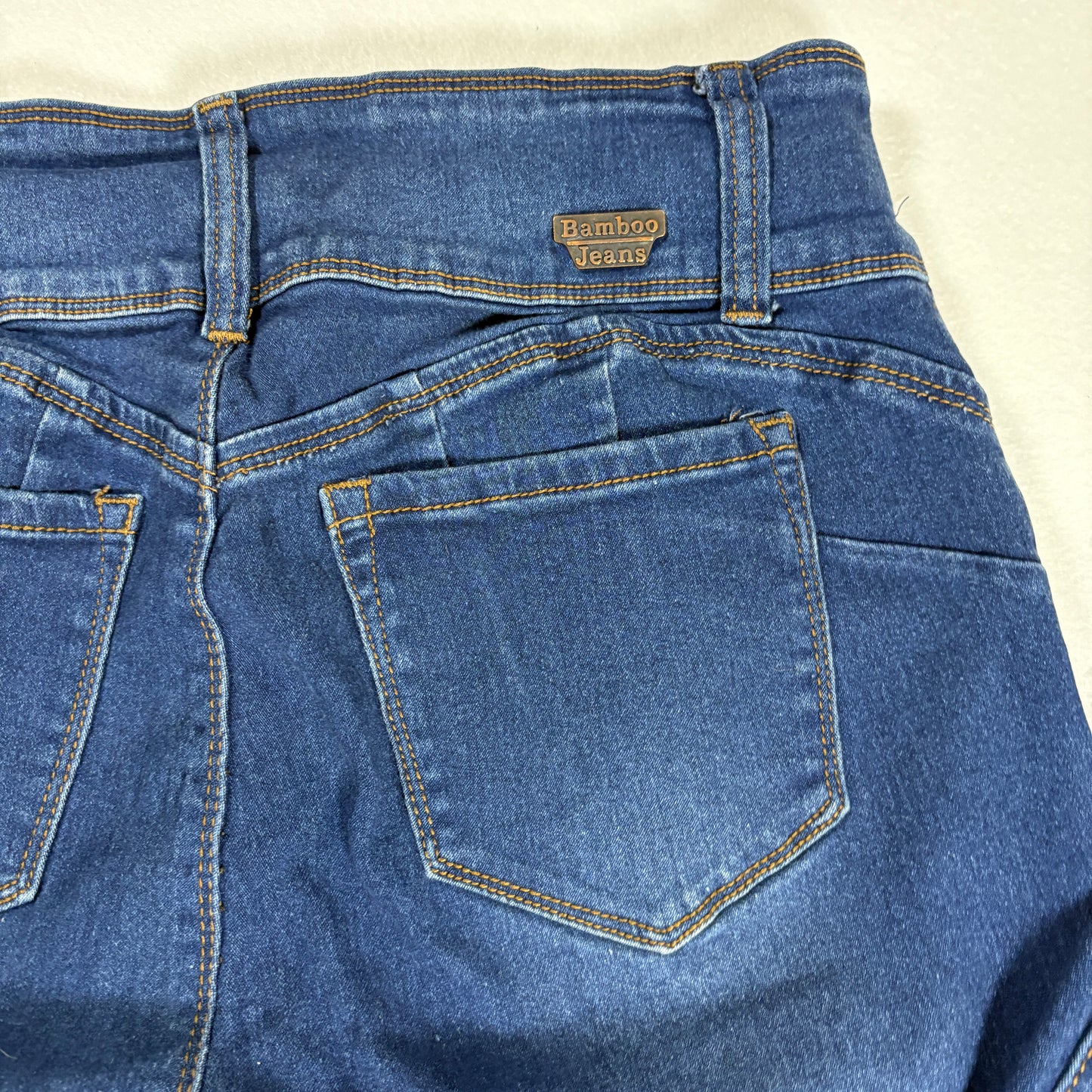 Bamboo Jeans Women’s 13/14 Dark Wash Skinny High Rise Stretch Denim Pants USA