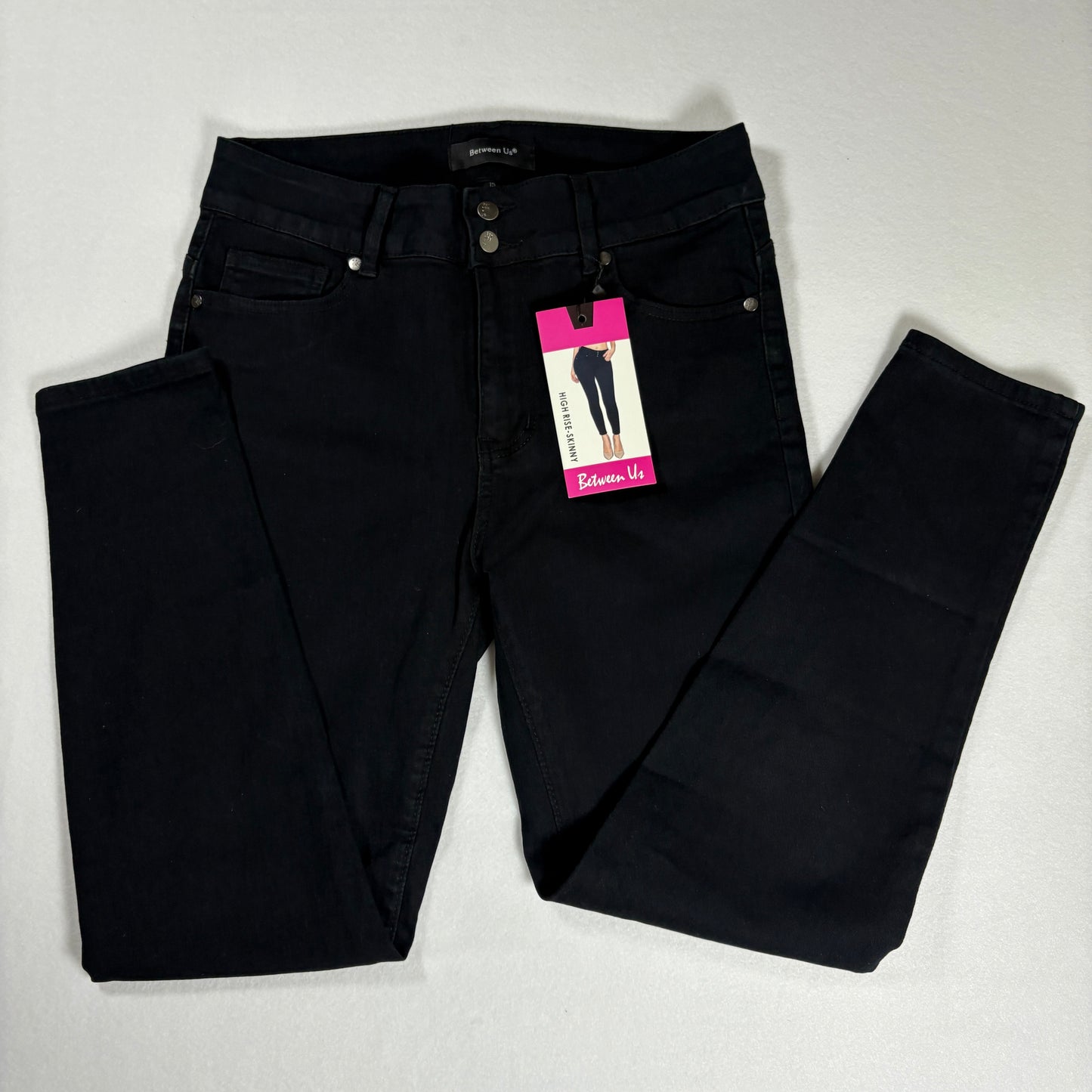 Between Us Women’s 15 Black Skinny Jeans High Rise Stretch Denim Pants NWT