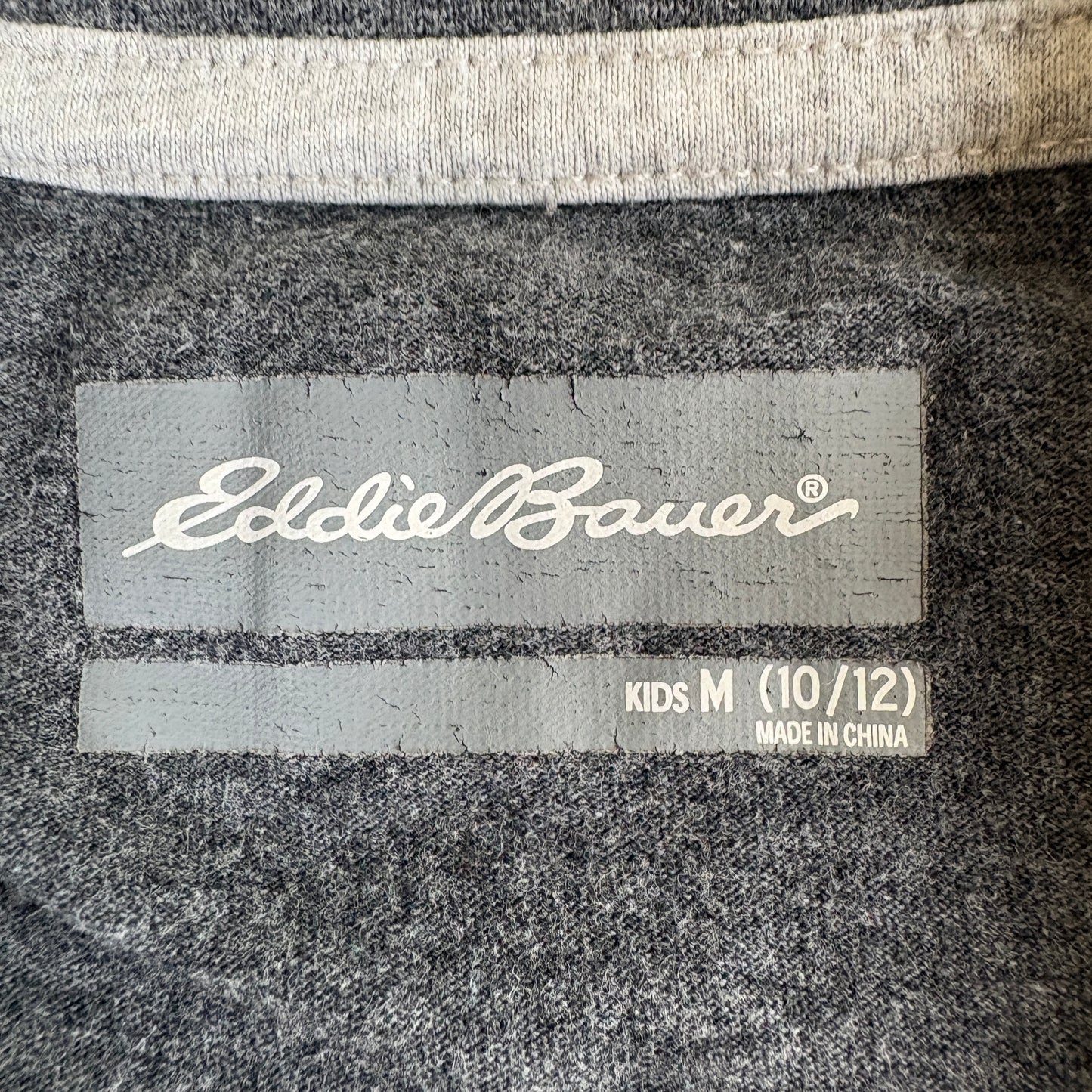 Eddie Bauer Kids Graphic T Shirt Moose Fox Canoe Camping Outdoors Gray Youth M