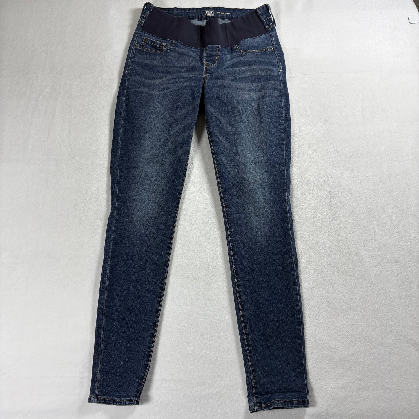 Levis Signature Maternity Jeans Womens Size S Blue Skinny Baby Bump Stretch FitX