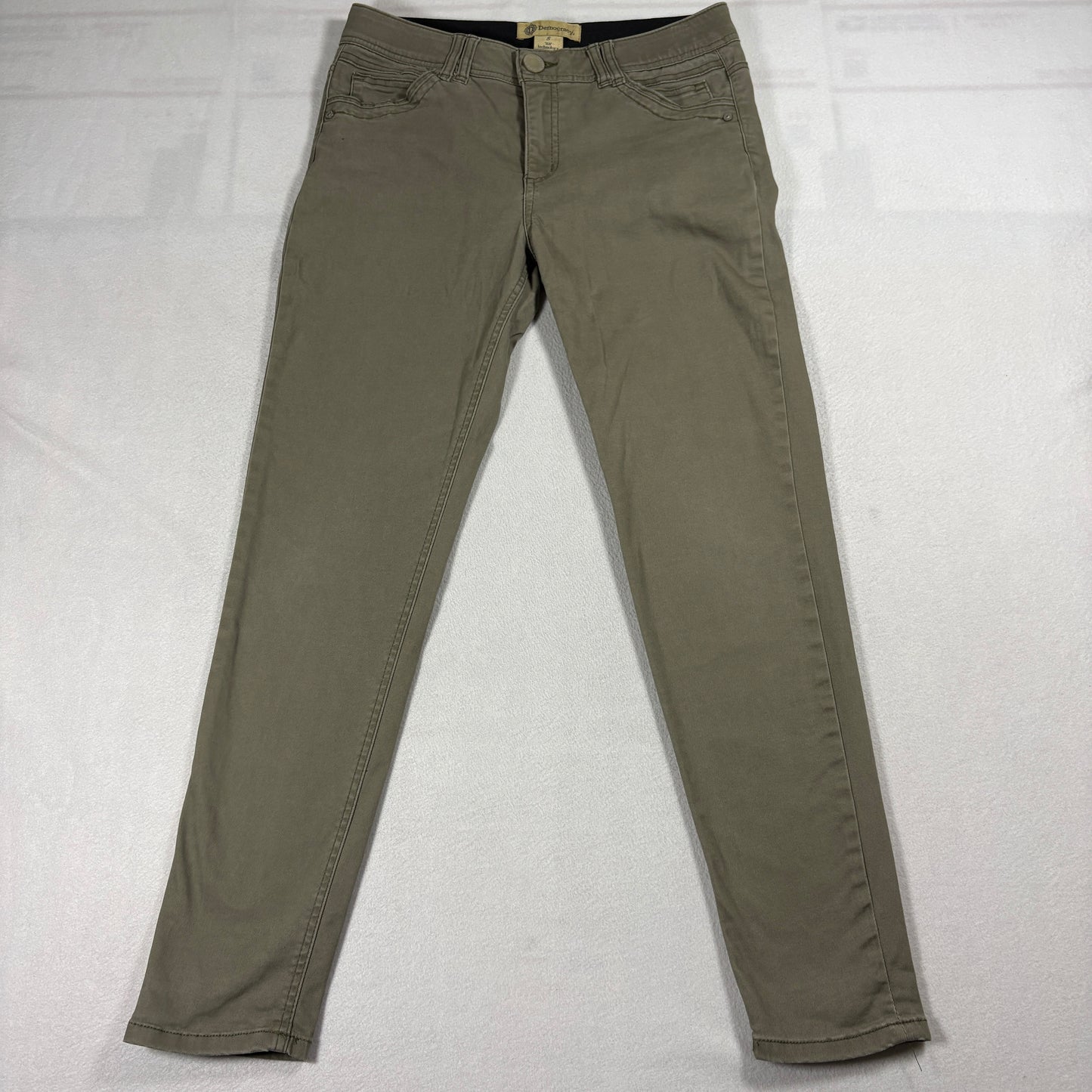 Democracy Ab Technology Womens Size 8 Khaki Stretch Skinny Pants Casual