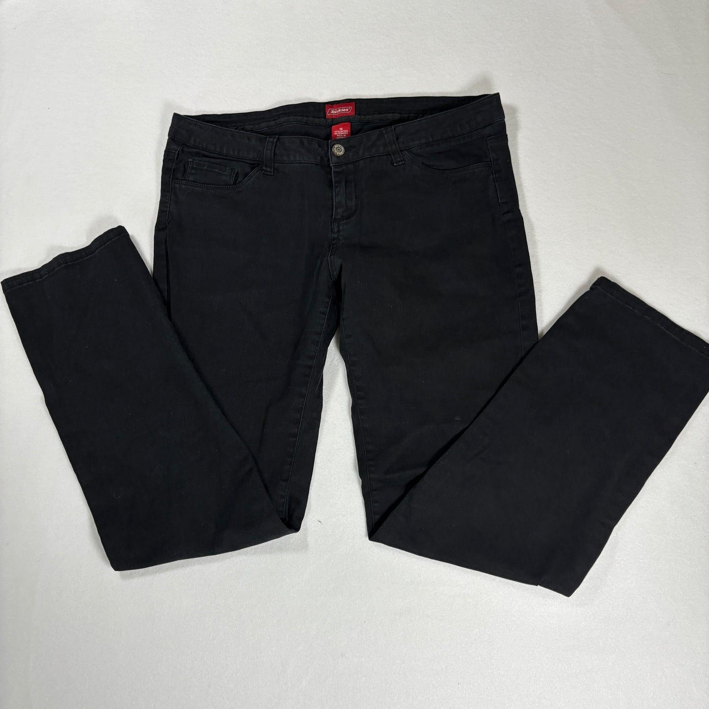 Dickies Women’s Black Pants Size 15 Straight Leg Stretch Cotton Blend Workwear