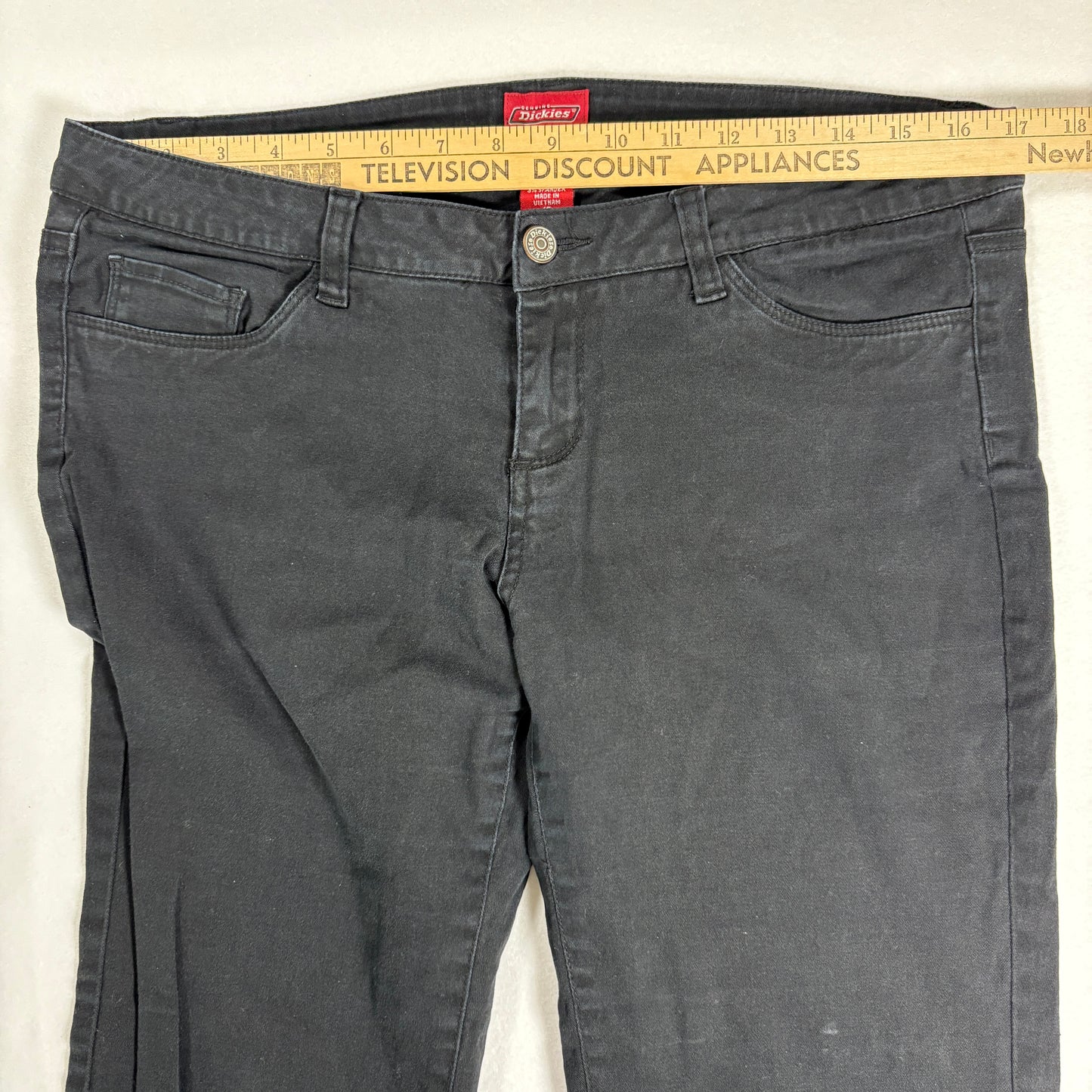 Dickies Women’s Black Pants Size 15 Straight Leg Stretch Cotton Blend Workwear