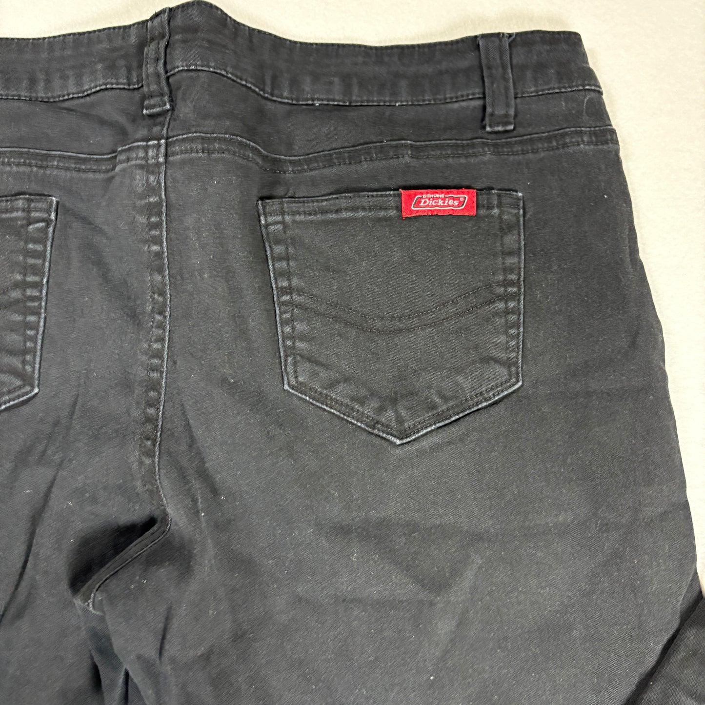 Dickies Women’s Black Pants Size 15 Straight Leg Stretch Cotton Blend Workwear