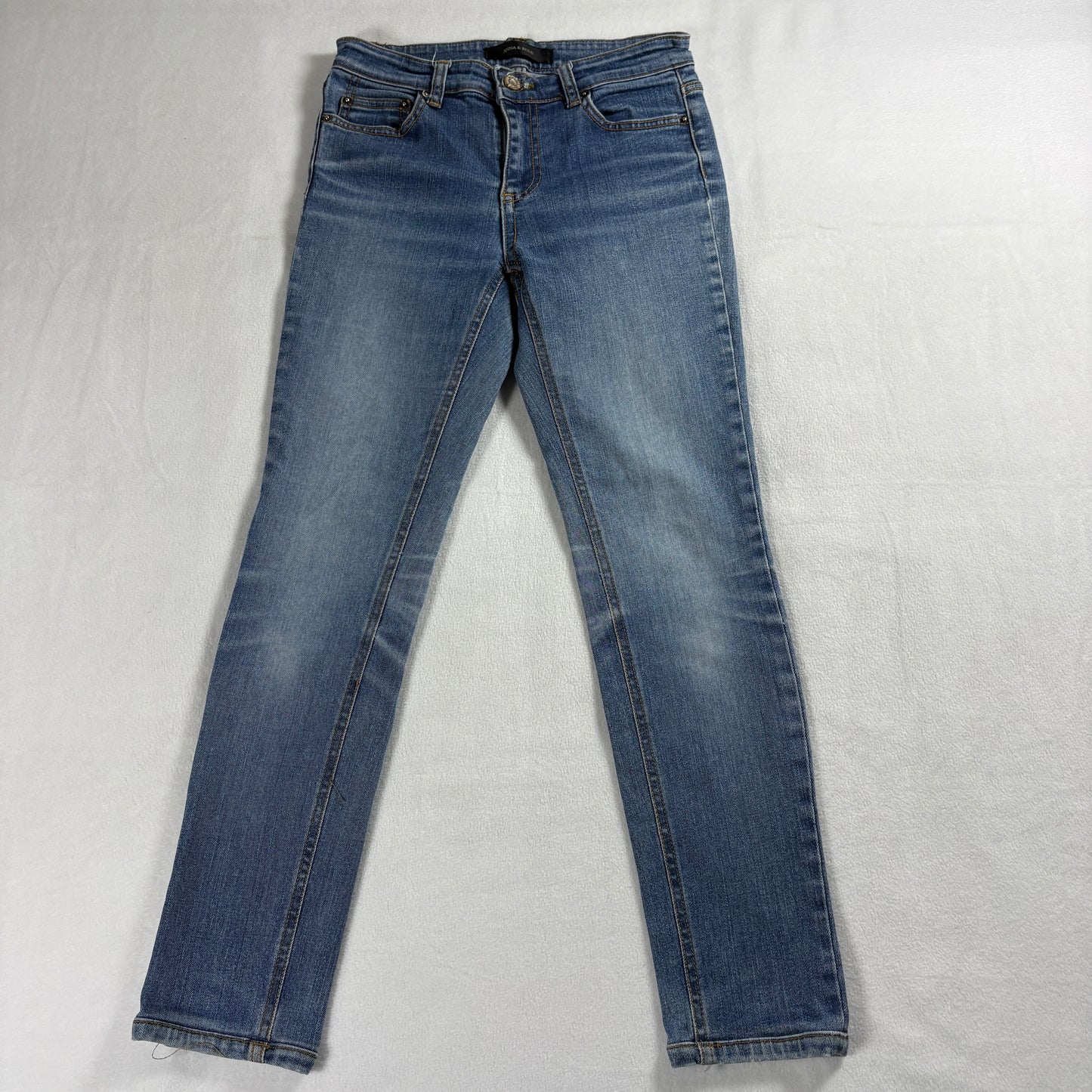 Anna & Blue Women’s Skinny Jeans Blue Stretch Denim 26x25 Vintage Retro