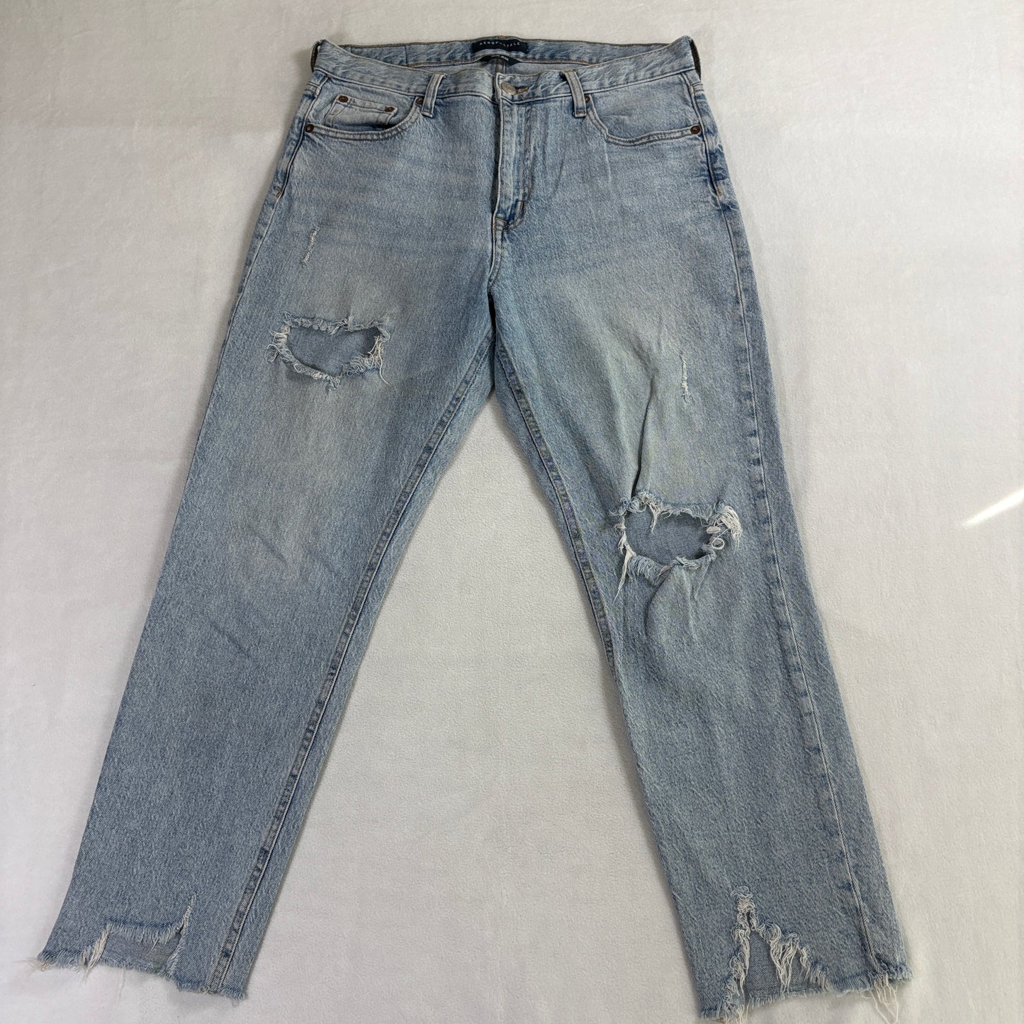 Aeropostale Mom Jeans Womens 10 Distressed Light Wash High Rise Denim Y2K Retro