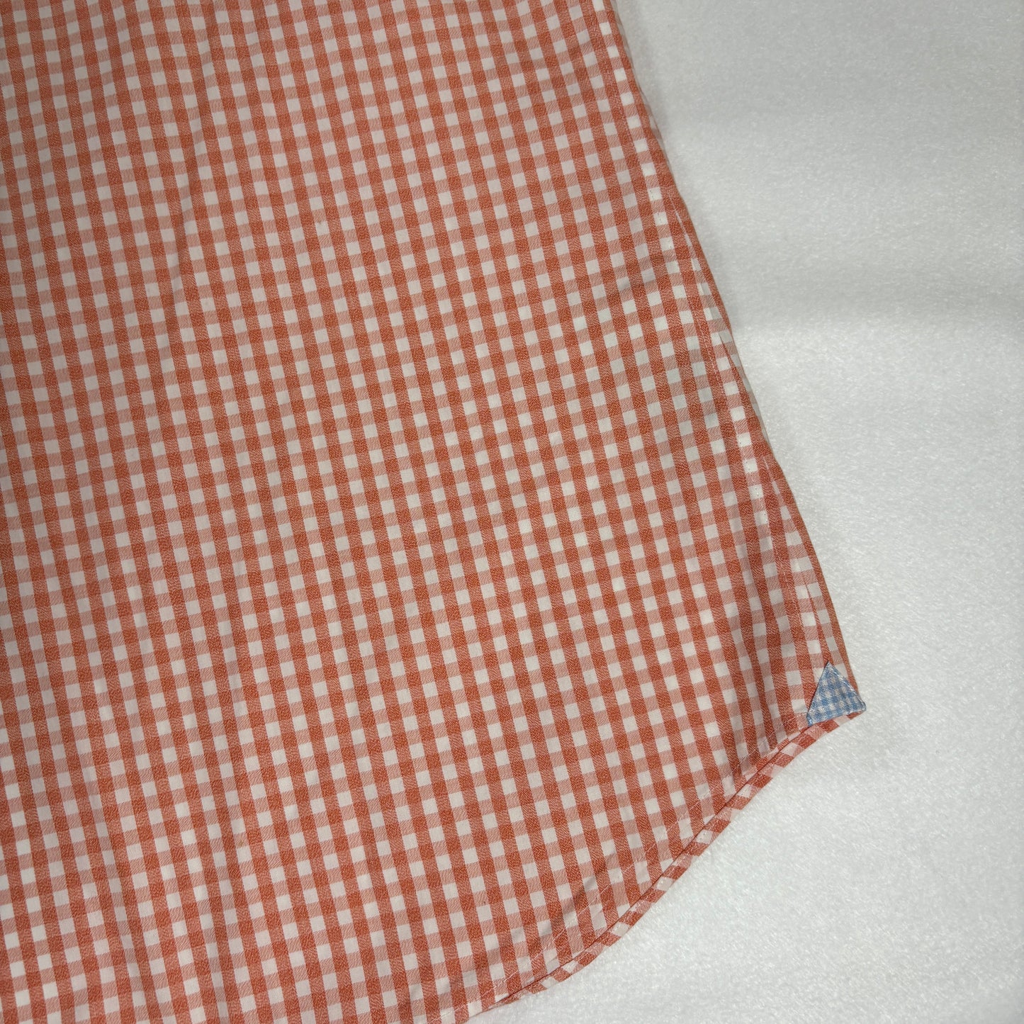 Banana Republic Shirt Grant Fit Large Orange White Gingham Check Button Down