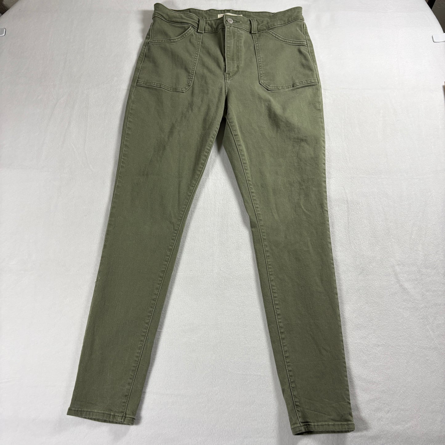 Levis 721 Jeans Womens High Rise Skinny Size 31 Green Stretch Denim Pants Y2K