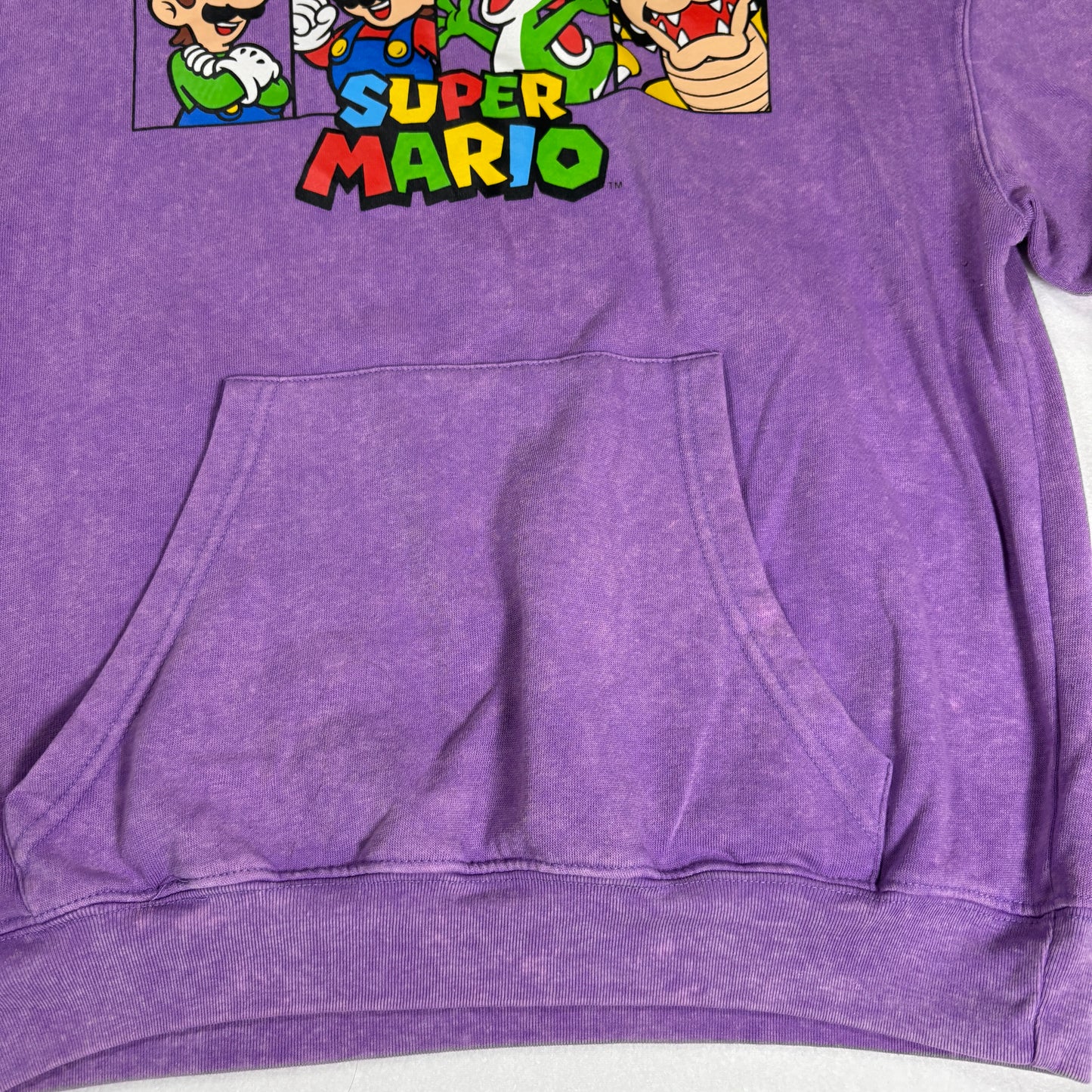 Super Mario Hoodie Small Purple Luigi Yoshi Bowser Graphic Nintendo Mad Engine