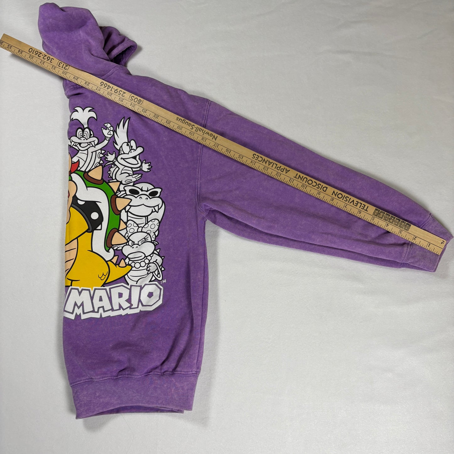 Super Mario Hoodie Small Purple Luigi Yoshi Bowser Graphic Nintendo Mad Engine
