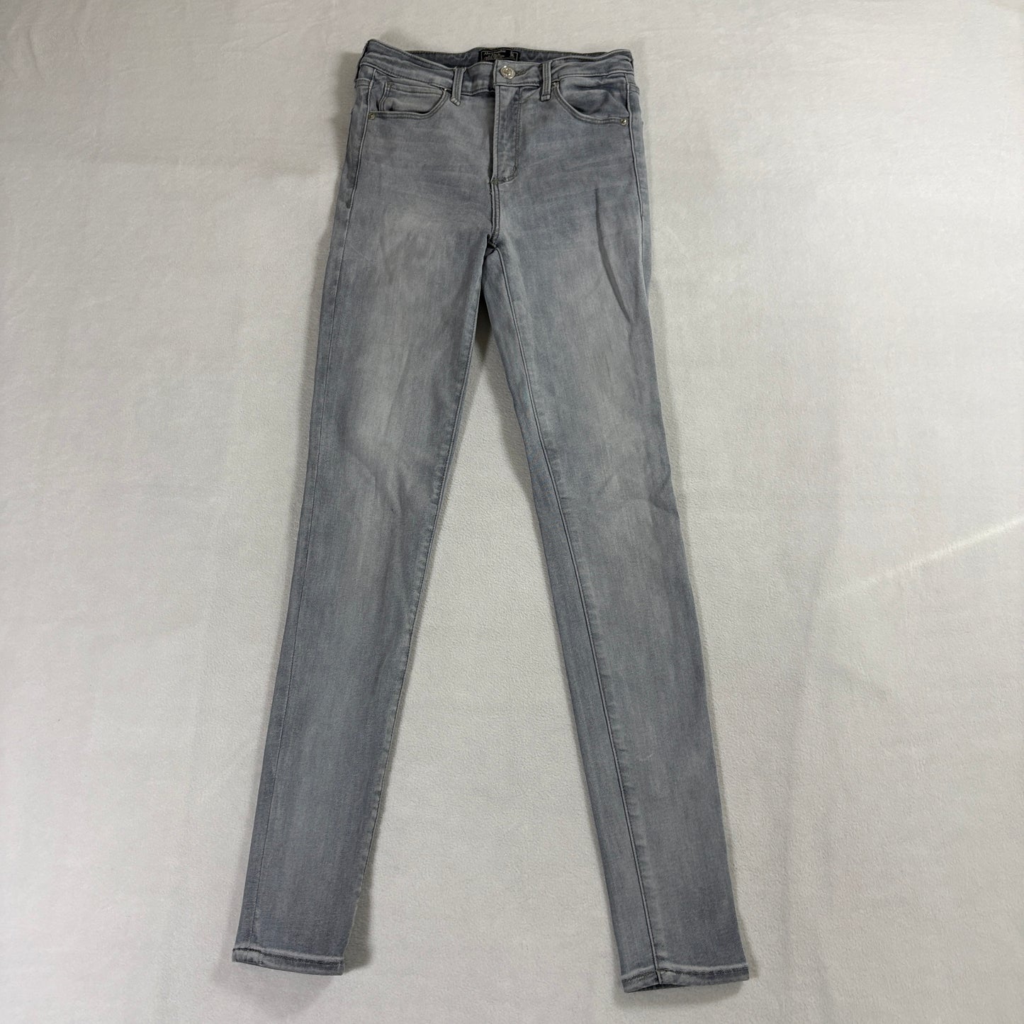 Abercrombie & Fitch Simone High Rise Super Skinny Gray Jeans Womens 24 Stretch
