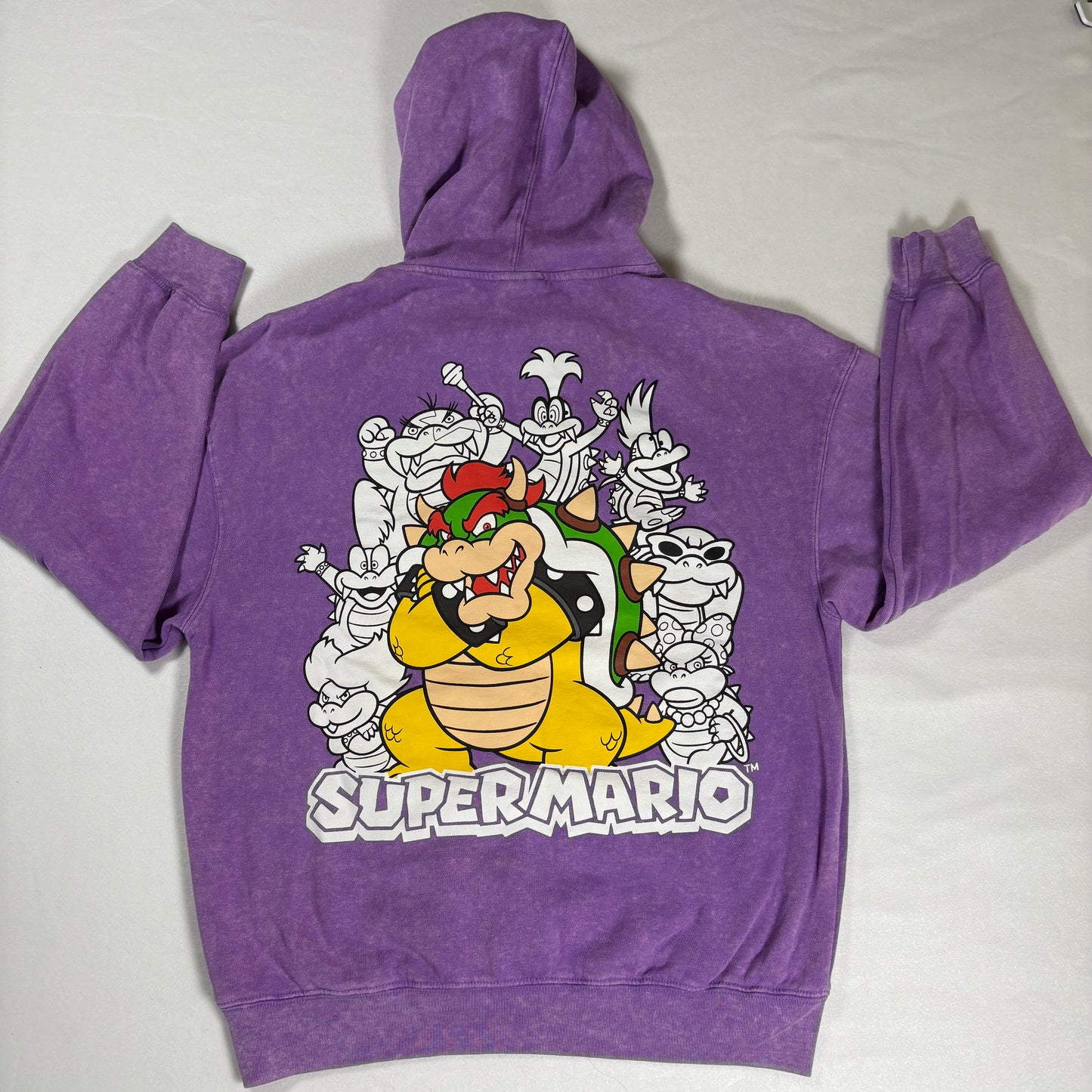 Super Mario Hoodie Small Purple Luigi Yoshi Bowser Graphic Nintendo Mad Engine