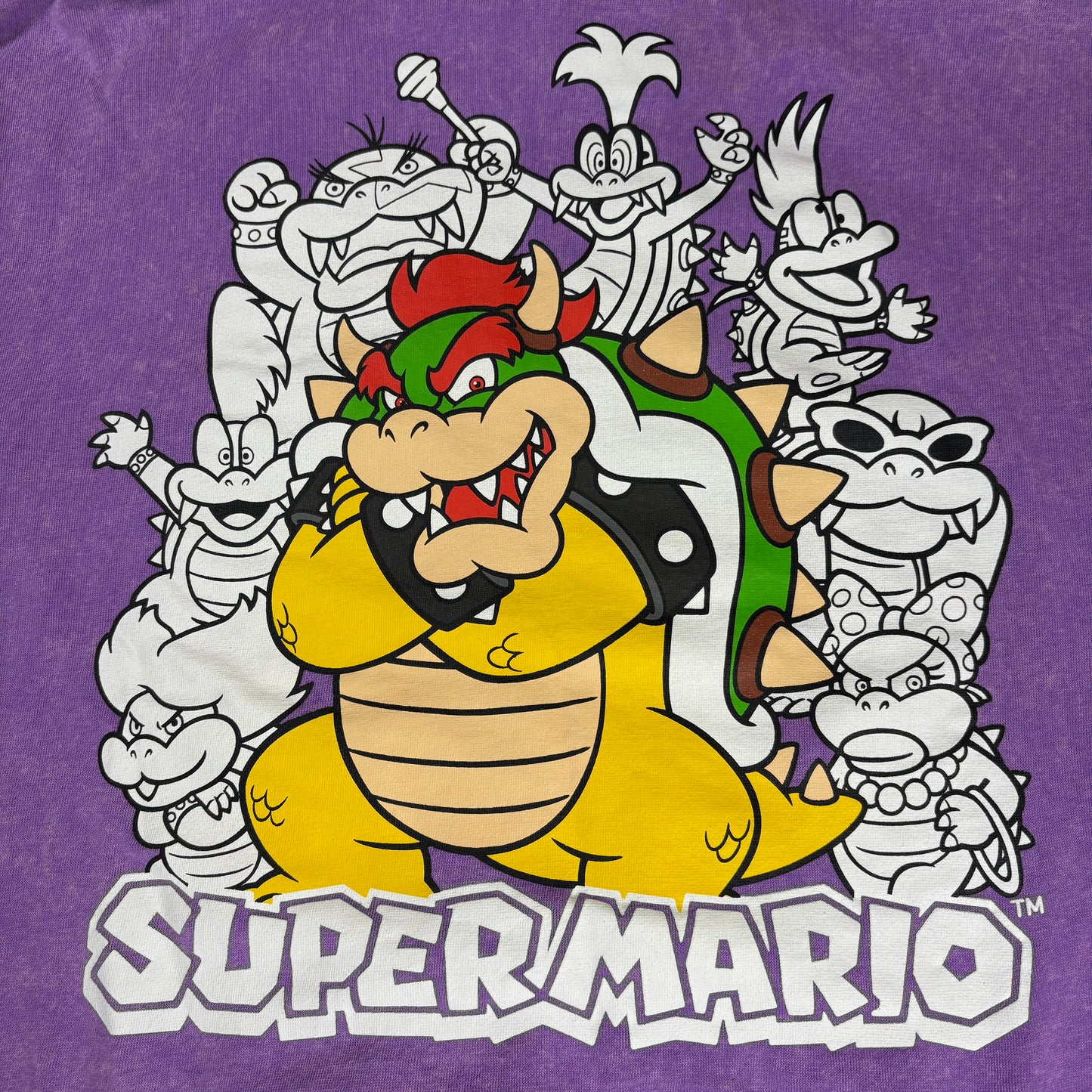 Super Mario Hoodie Small Purple Luigi Yoshi Bowser Graphic Nintendo Mad Engine