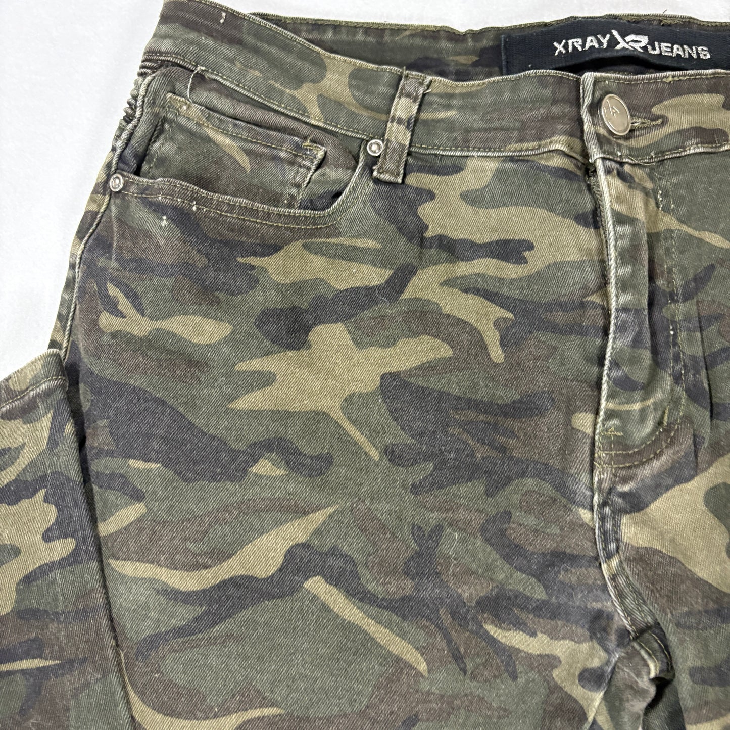 Xray Jeans 36x30 Camo Green Slim Fit Moto Biker Pants Stretch Camouflage Denim
