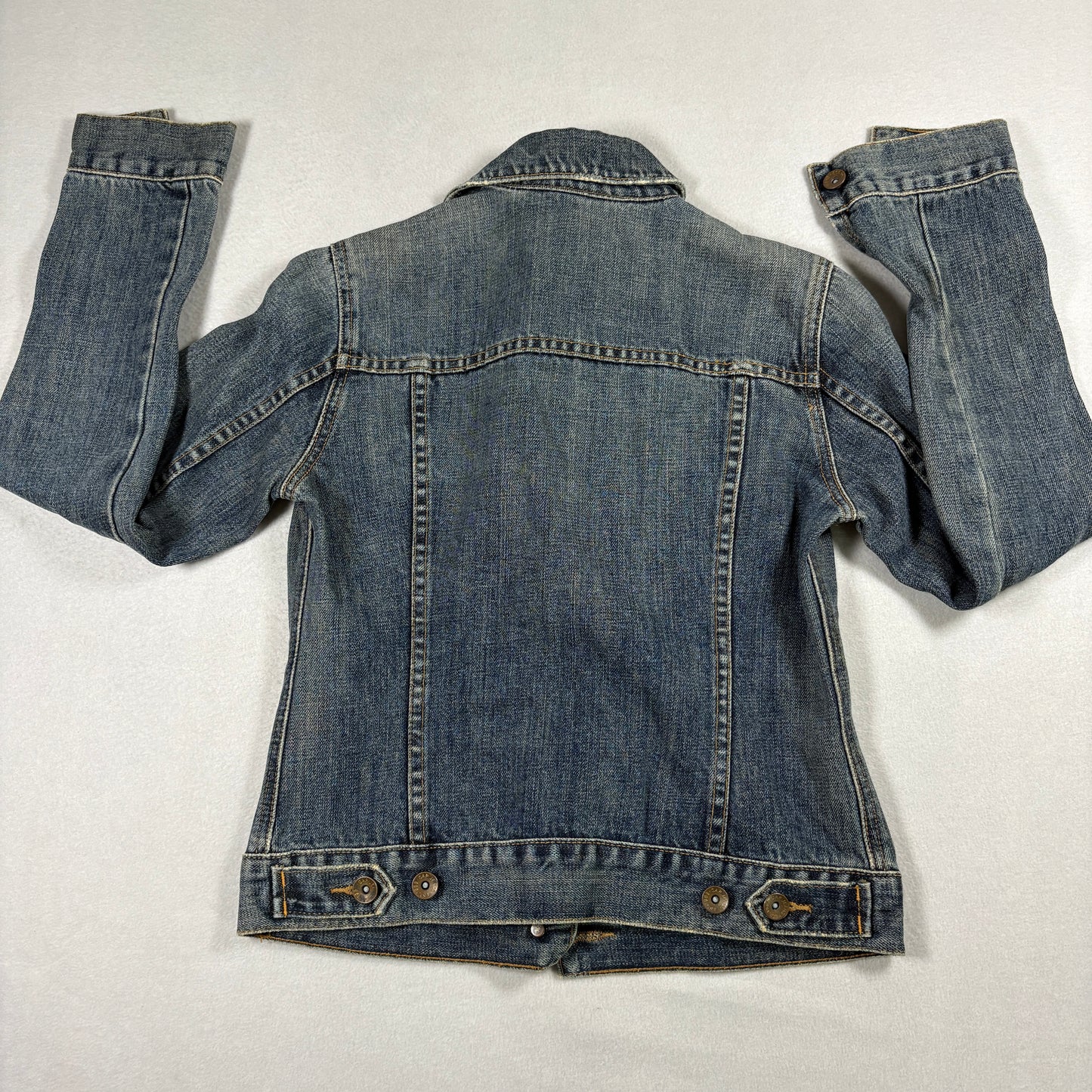 Gap Womens S Denim Jacket Limited Edition Trucker Distressed Blue Y2K 90s