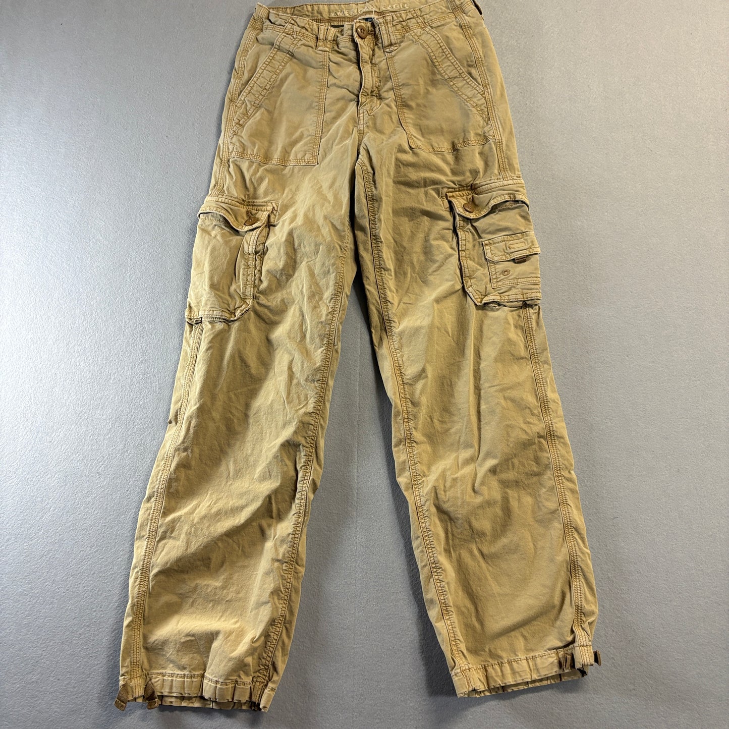 American Eagle Cargo Pants Womens 2 Regular Fits Like 25x29 Khaki Utility