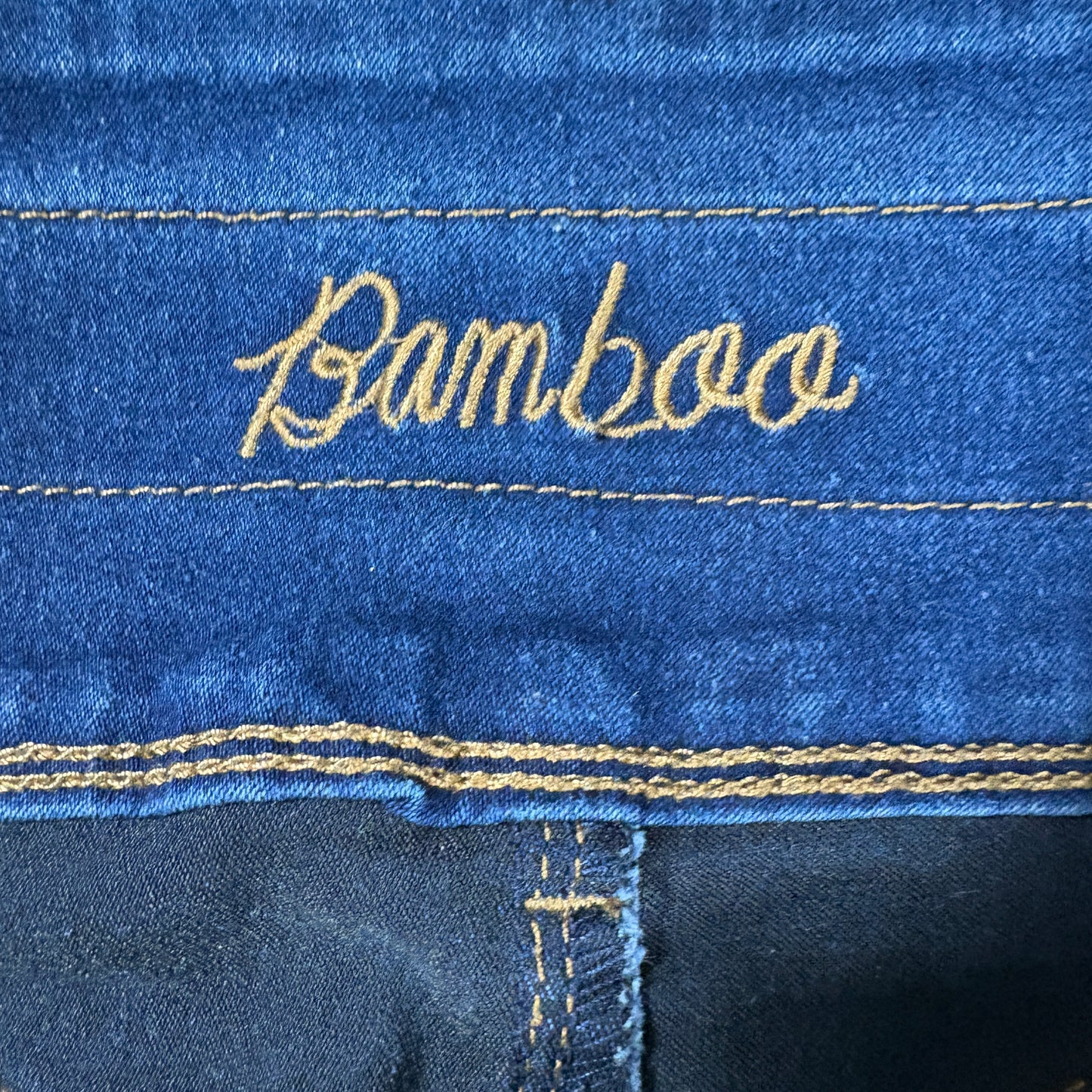 Bamboo Jeans Women 13/14 Blue High Rise Skinny Denim Pants Button Fly Stretch