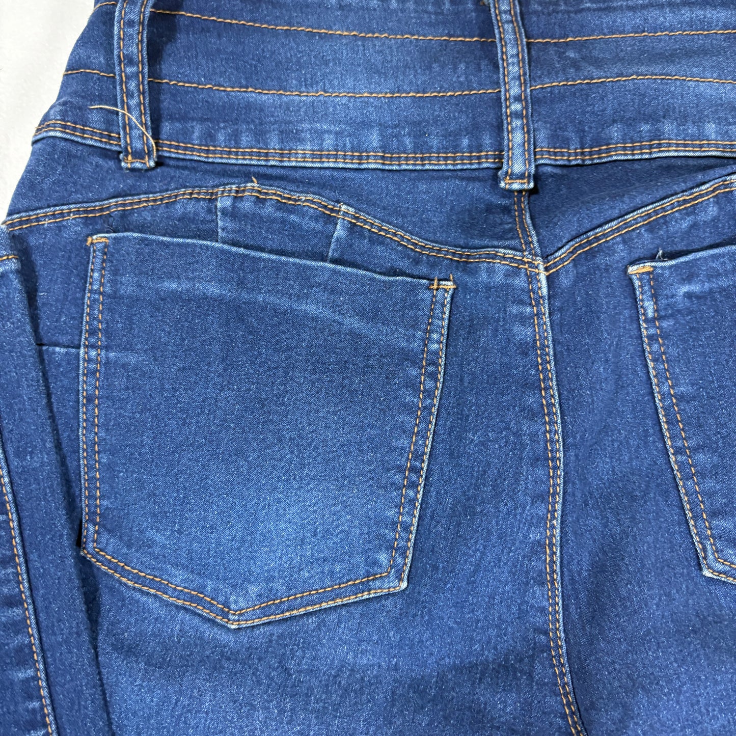 Bamboo Jeans Women 13/14 Blue High Rise Skinny Denim Pants Button Fly Stretch