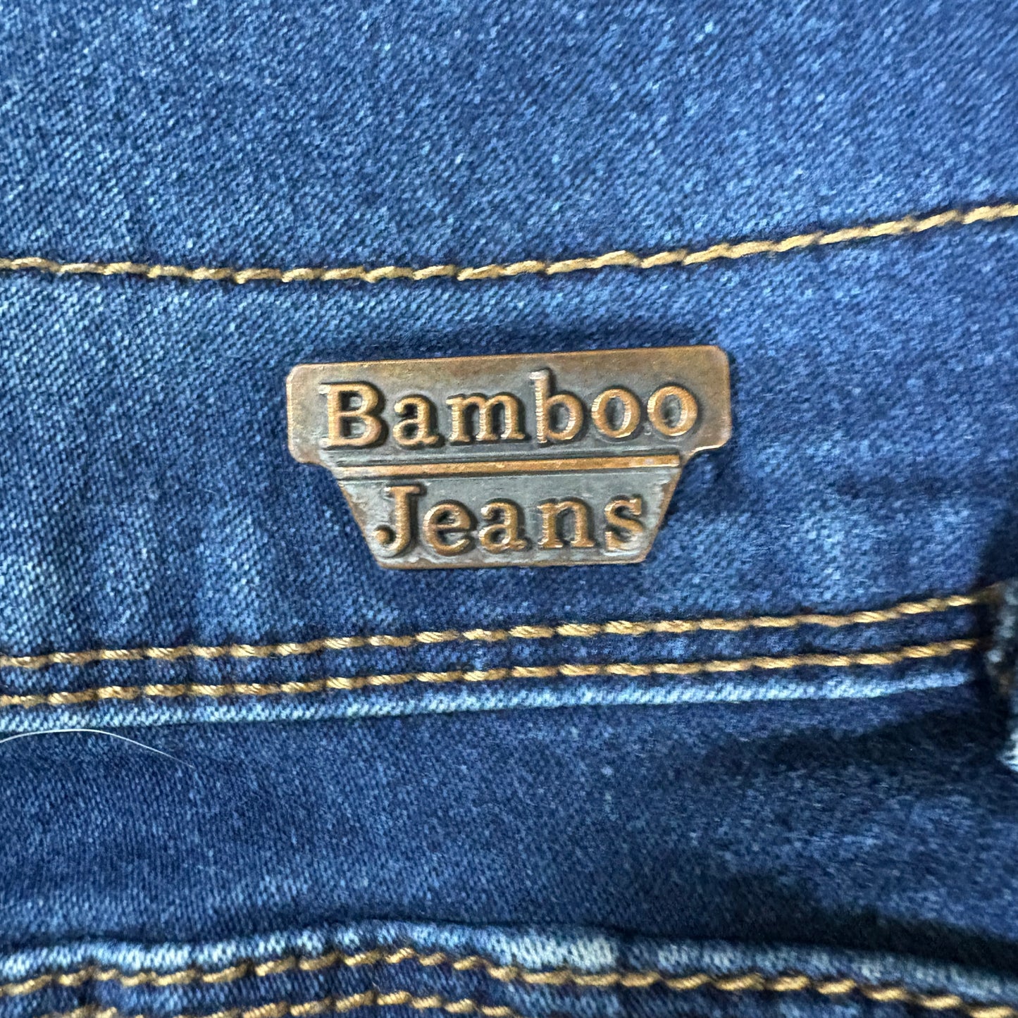 Bamboo Jeans Women 13/14 Blue High Rise Skinny Denim Pants Button Fly Stretch