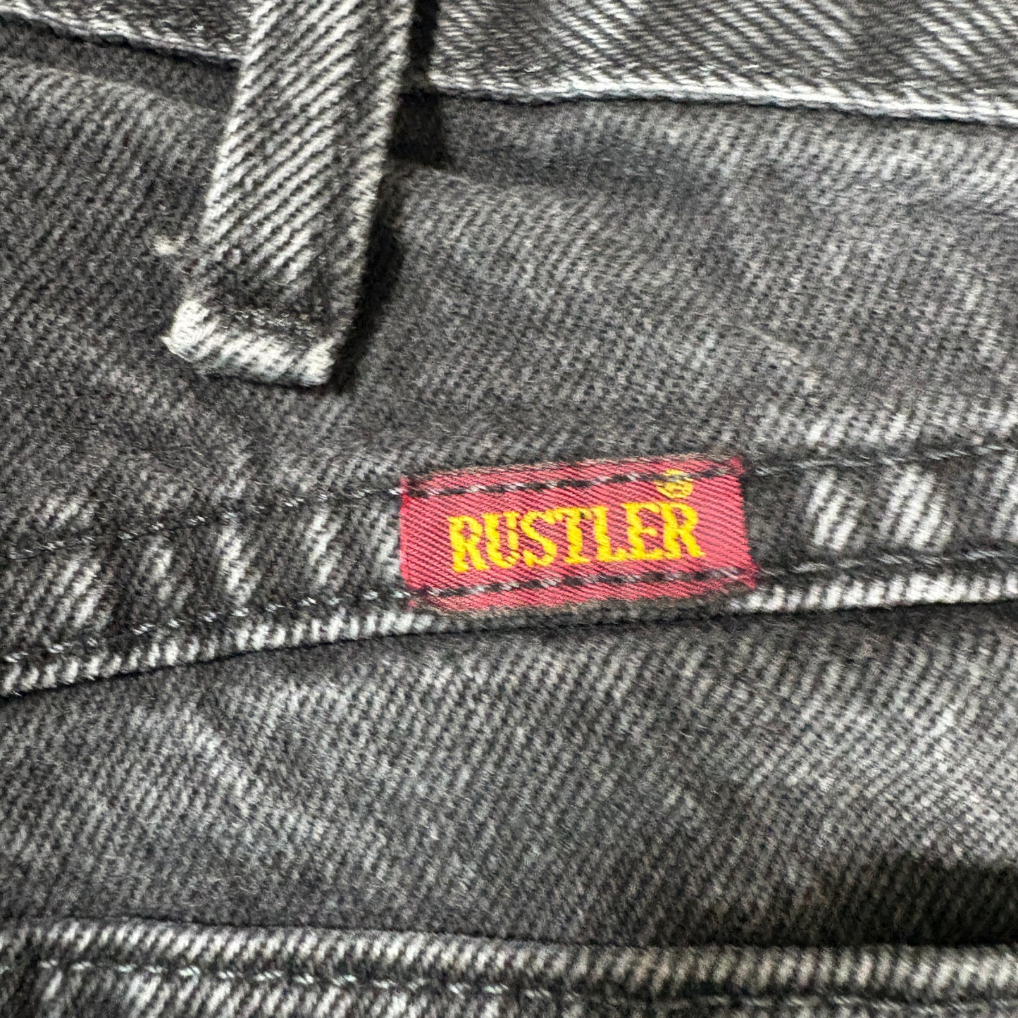 Rustler Jeans Men 36x30 Black Denim Straight Leg Classic Fit 100% Cotton