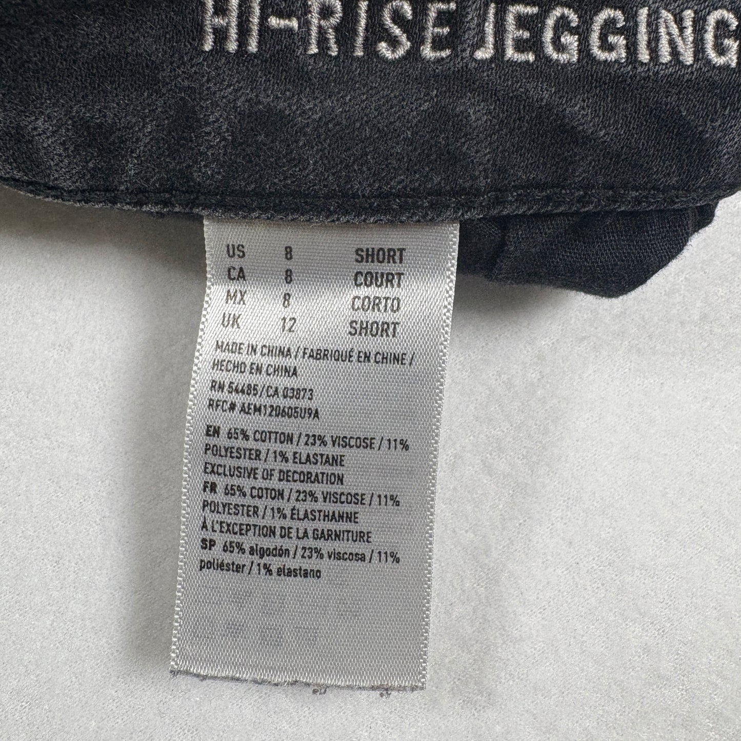 American Eagle Jeans Women’s 8 Short Hi Rise Jegging Black Super Stretch Skinny