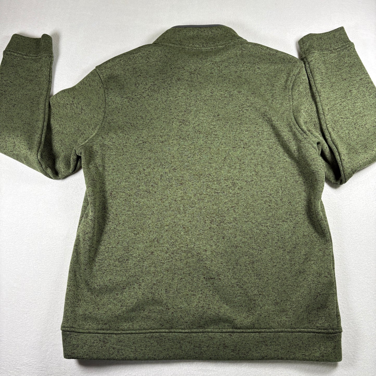 Eddie Bauer Mens L Green Fleece Pullover Sweater 1/4 Snap Y2K Outdoor Hiking