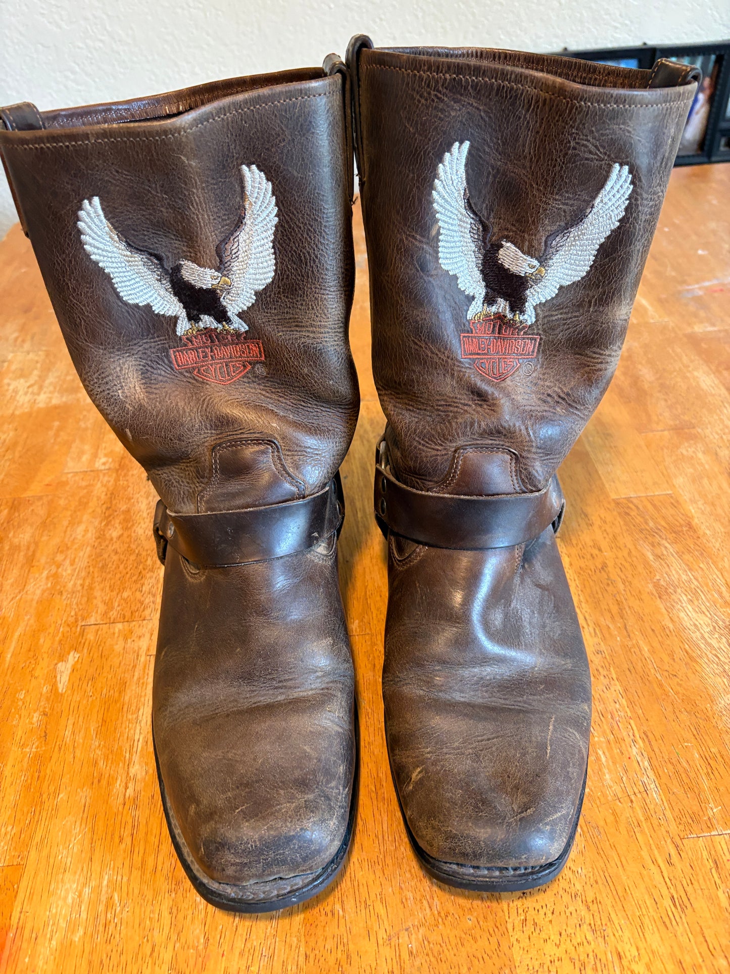 Harley Davidson Engineer Boots Mens 12 Brown Eagle Harness Motorcycle Biker Boots