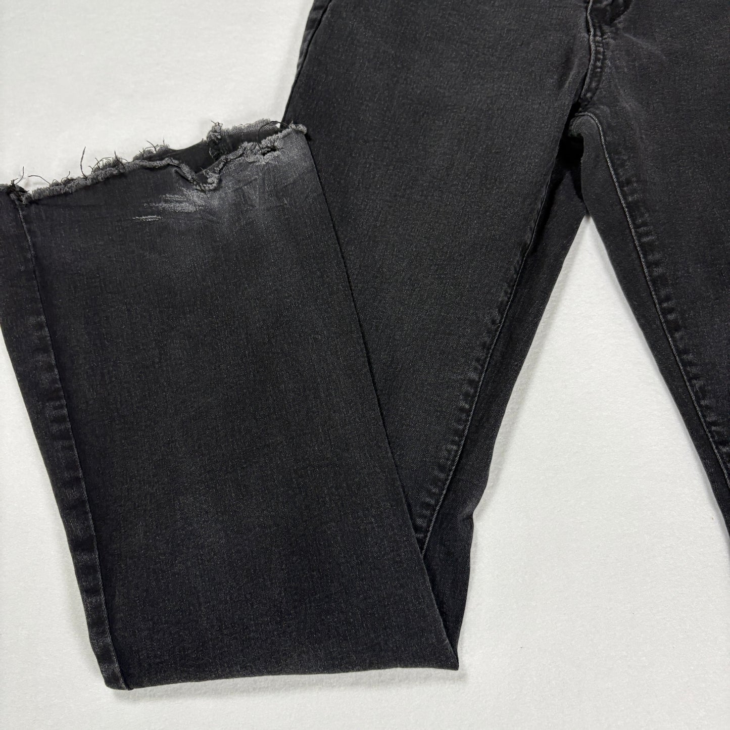 YMI Jeans Women’s 11/30 Black Flare Bootcut Distressed Raw Hem High Rise Pants