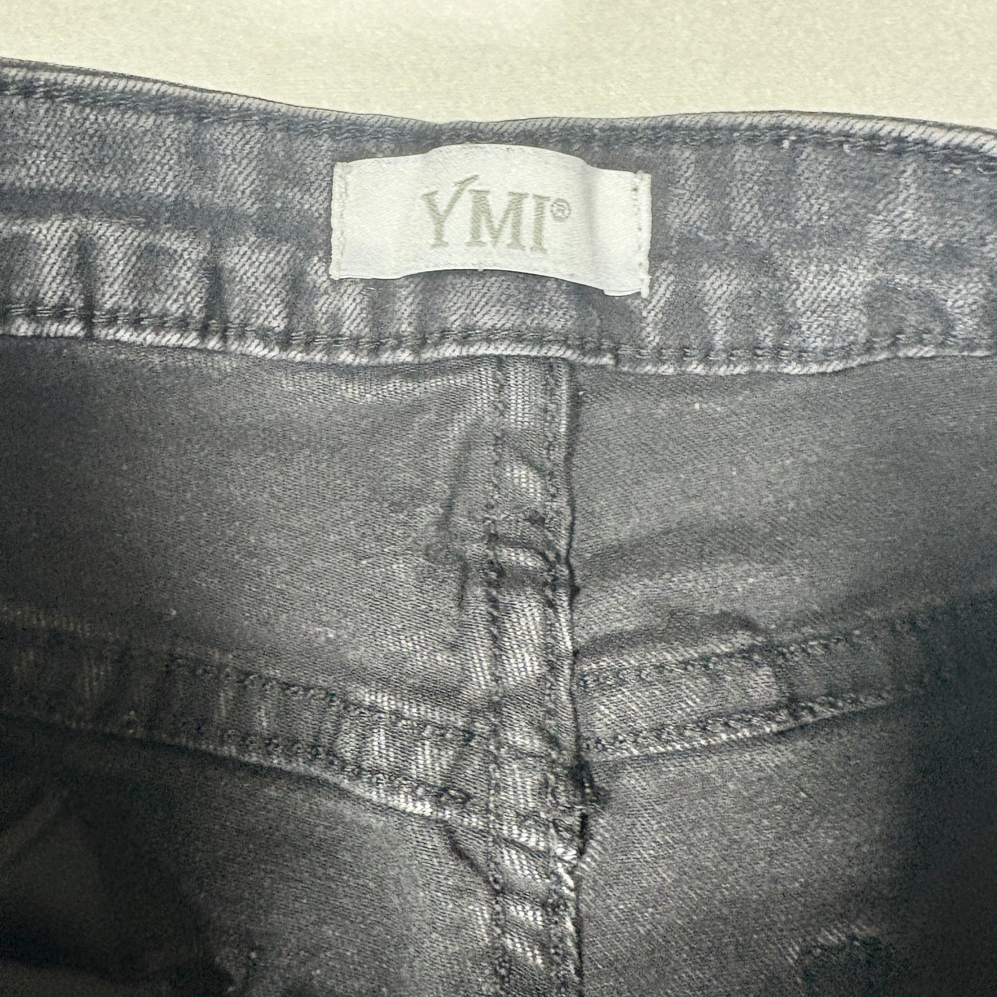 YMI Jeans Women’s 11/30 Black Flare Bootcut Distressed Raw Hem High Rise Pants