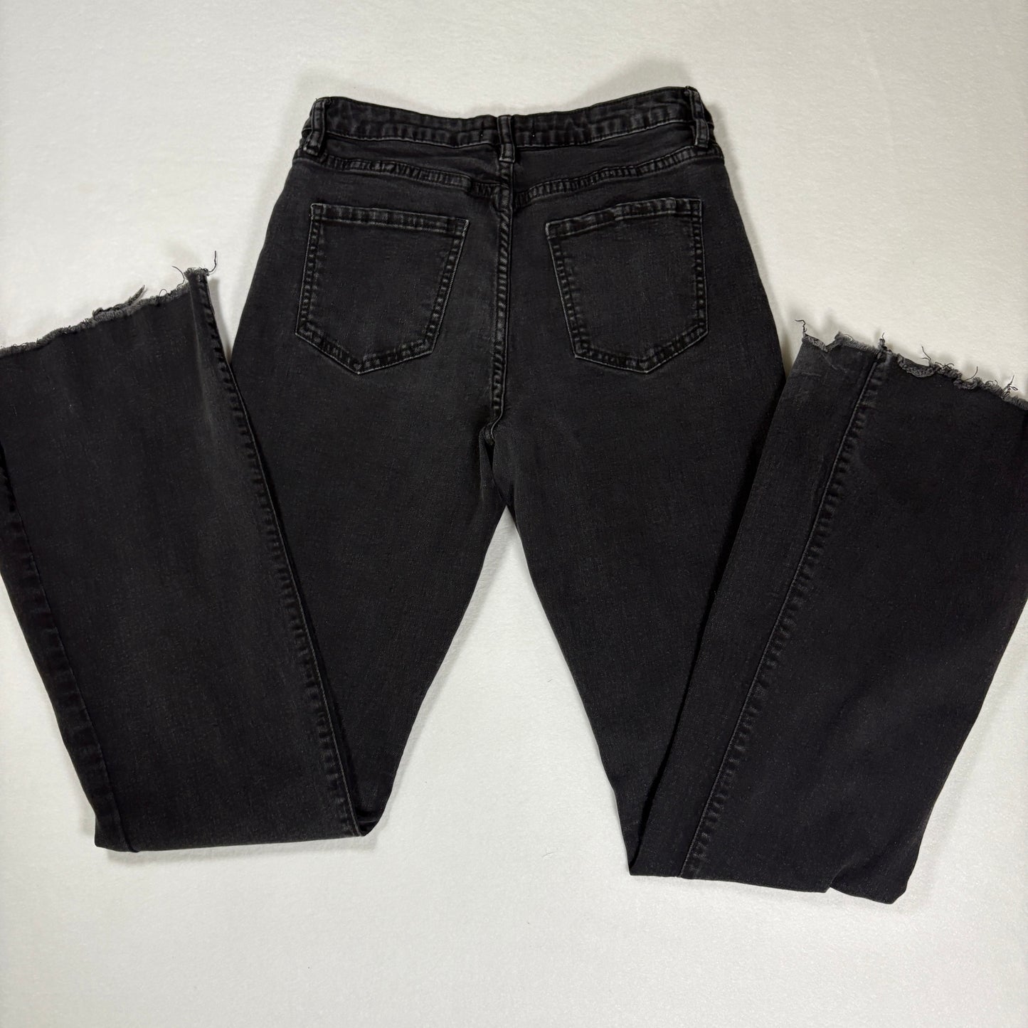 YMI Jeans Women’s 11/30 Black Flare Bootcut Distressed Raw Hem High Rise Pants