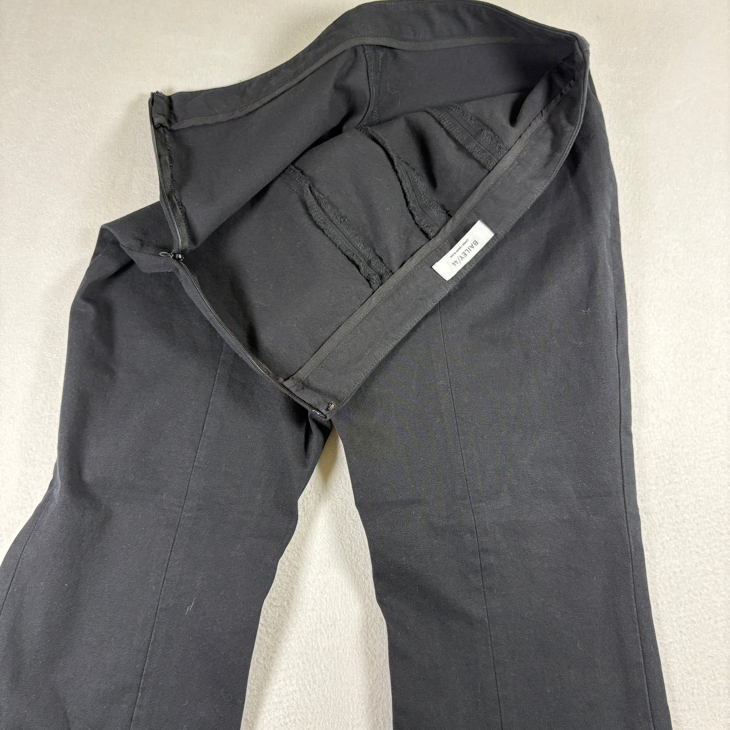 Bailey 44 Womens Black Flare Dress Pants Size Large USA Made Y2K 90s Minimalist