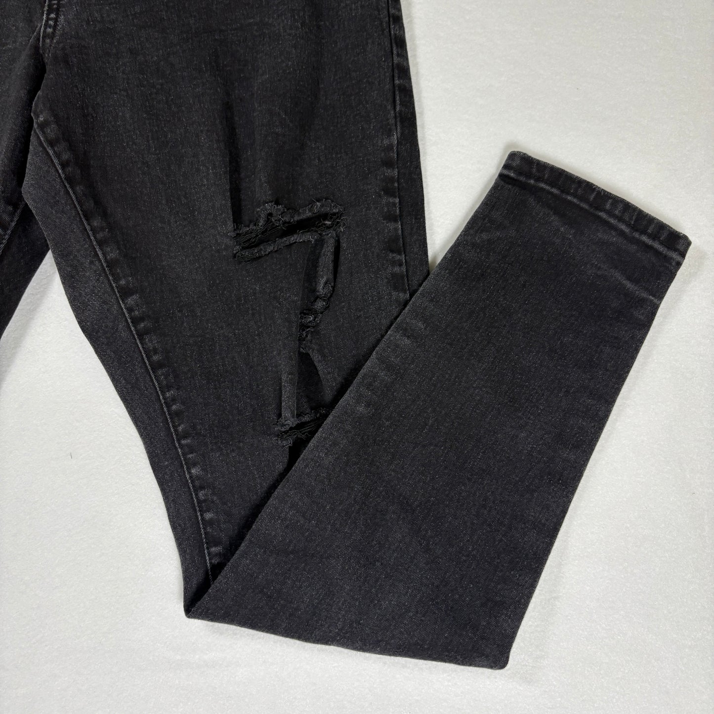 Chico’s Jeans Women’s Harley High Rise Skinny Black Distressed Denim Size 16S