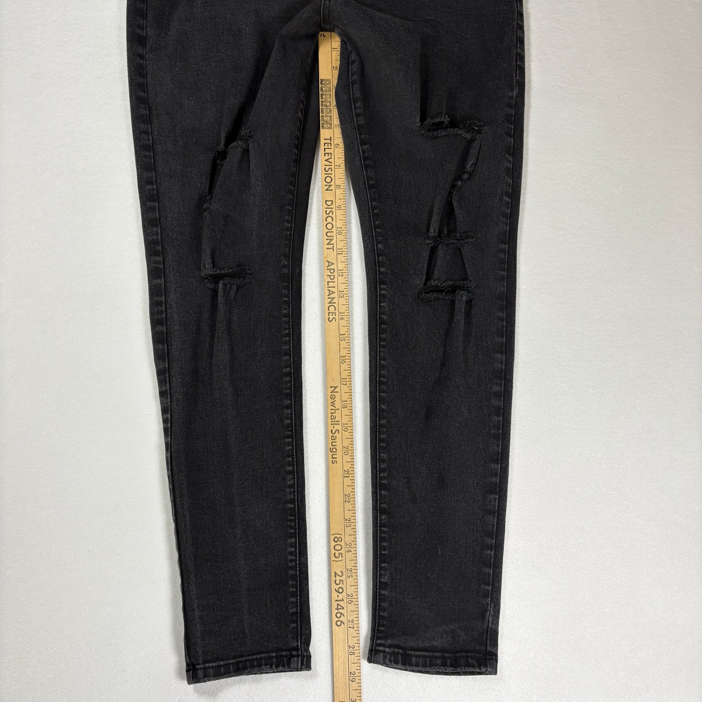 Chico’s Jeans Women’s Harley High Rise Skinny Black Distressed Denim Size 16S