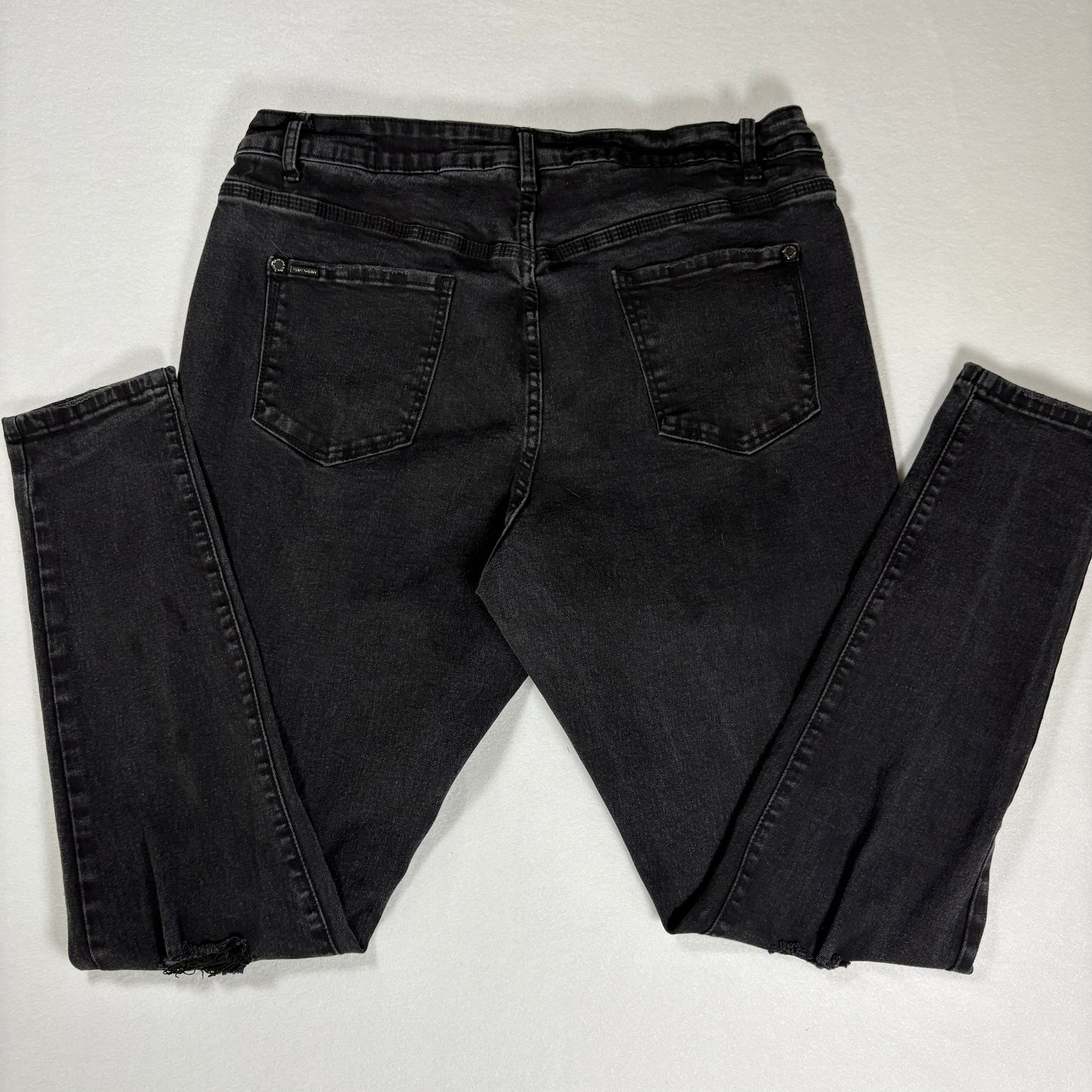 Chico’s Jeans Women’s Harley High Rise Skinny Black Distressed Denim Size 16S