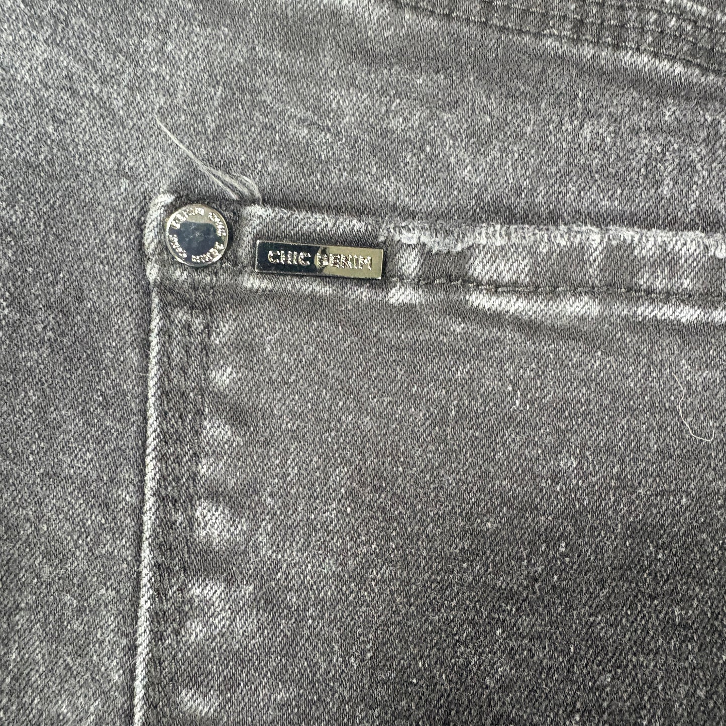 Chico’s Jeans Women’s Harley High Rise Skinny Black Distressed Denim Size 16S