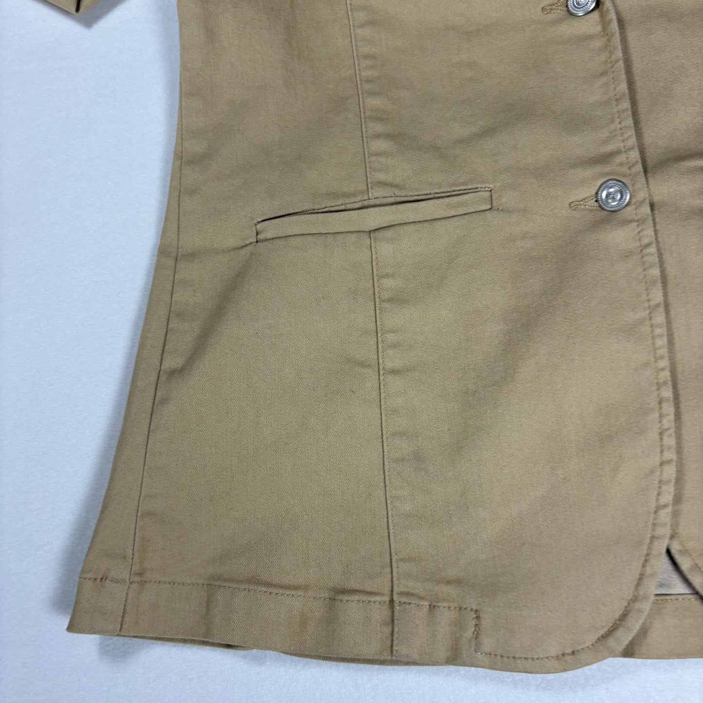 DG2 Blazer Women’s Khaki Beige Casual Stretch Jacket 2 Button Career Coat S