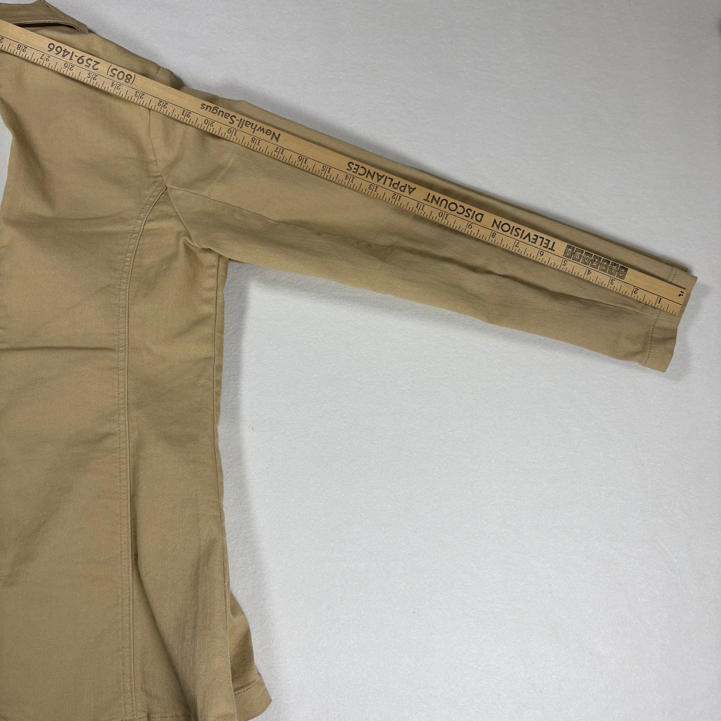 DG2 Blazer Women’s Khaki Beige Casual Stretch Jacket 2 Button Career Coat S
