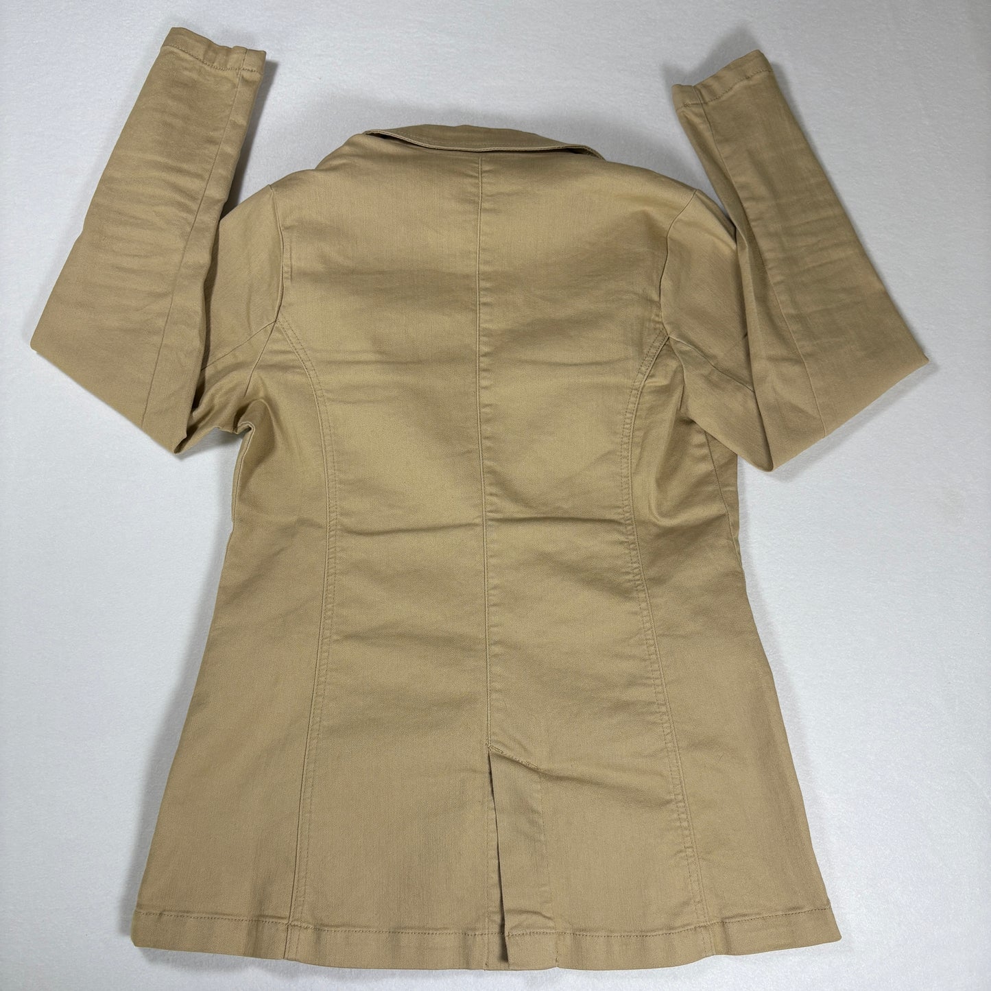 DG2 Blazer Women’s Khaki Beige Casual Stretch Jacket 2 Button Career Coat S
